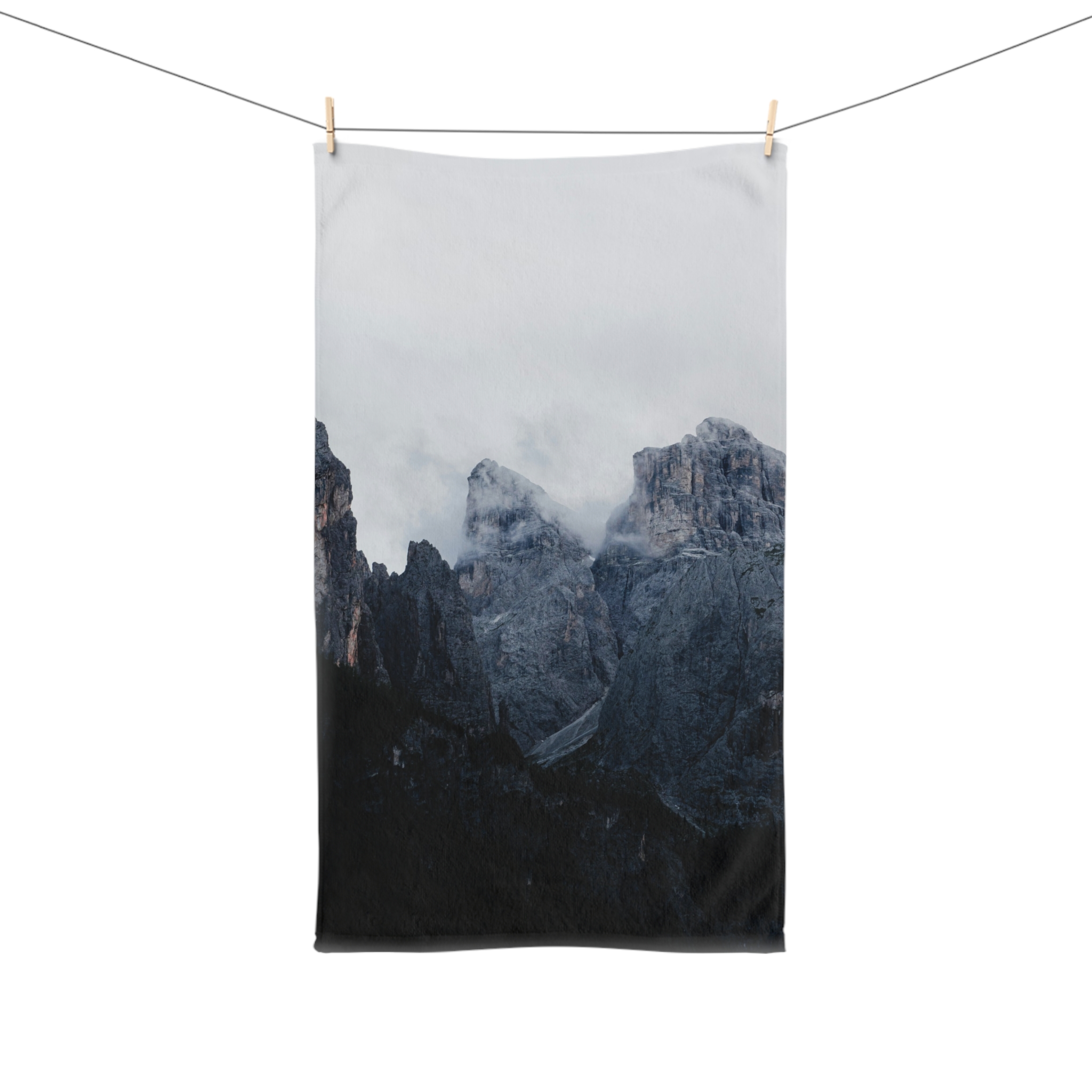 Mystic Mountain Hand Towel - Scandinavian-Clouded Peak - Image 3