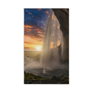 Aurora Cascade Hand Towel - Scandinavian-Midnight Sunscape