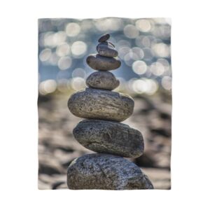 Zen Boulder Duvet Cover - Modern-Coastal Light Bokeh