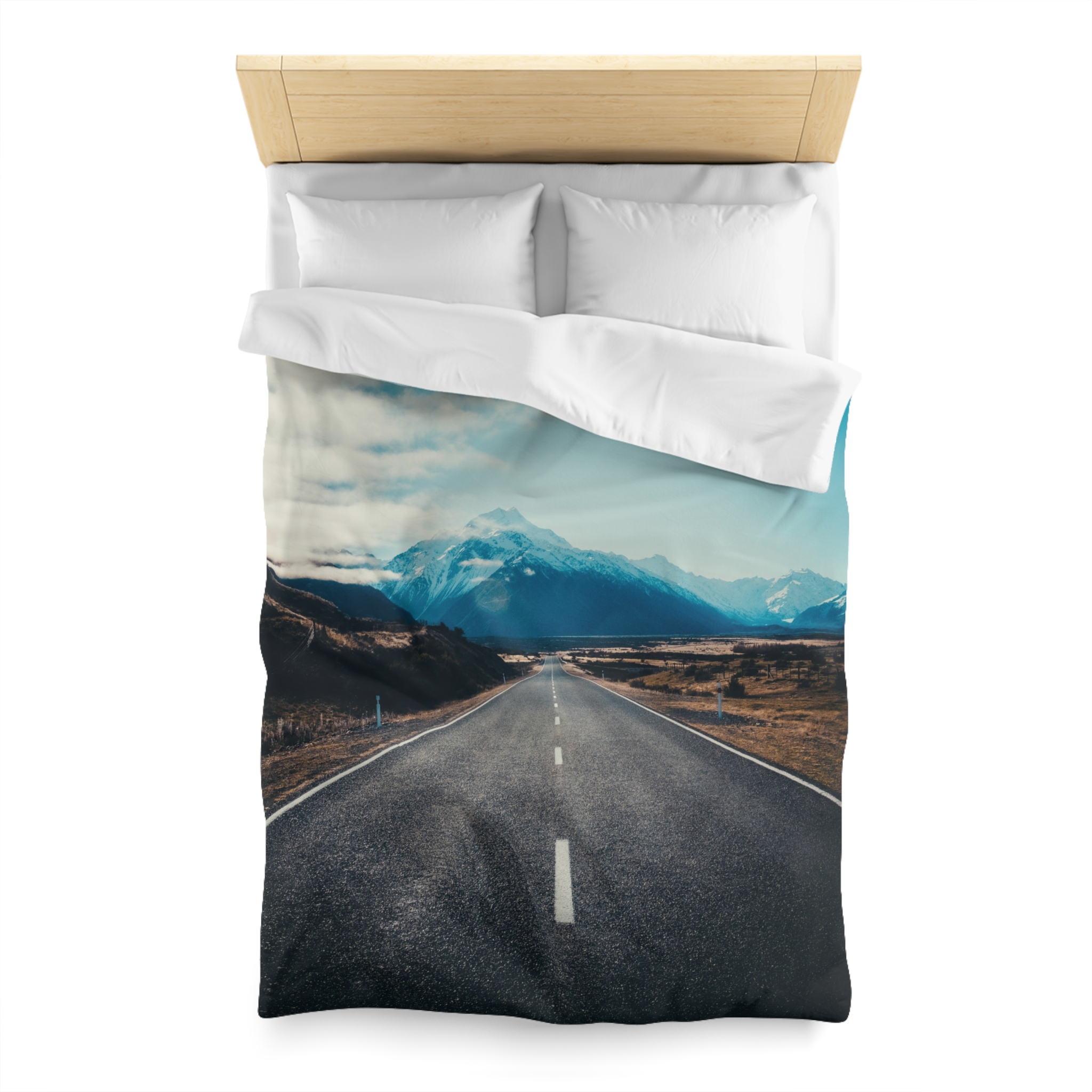 Alpine Horizon Duvet Cover - Cinematic-Mountain Roadscape - Image 2