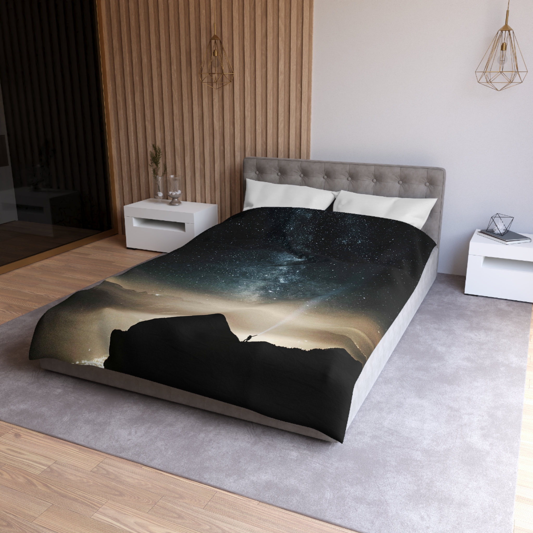 Mystic Galaxy Duvet Cover - Nocturnal-Starlight Exploration - Image 12
