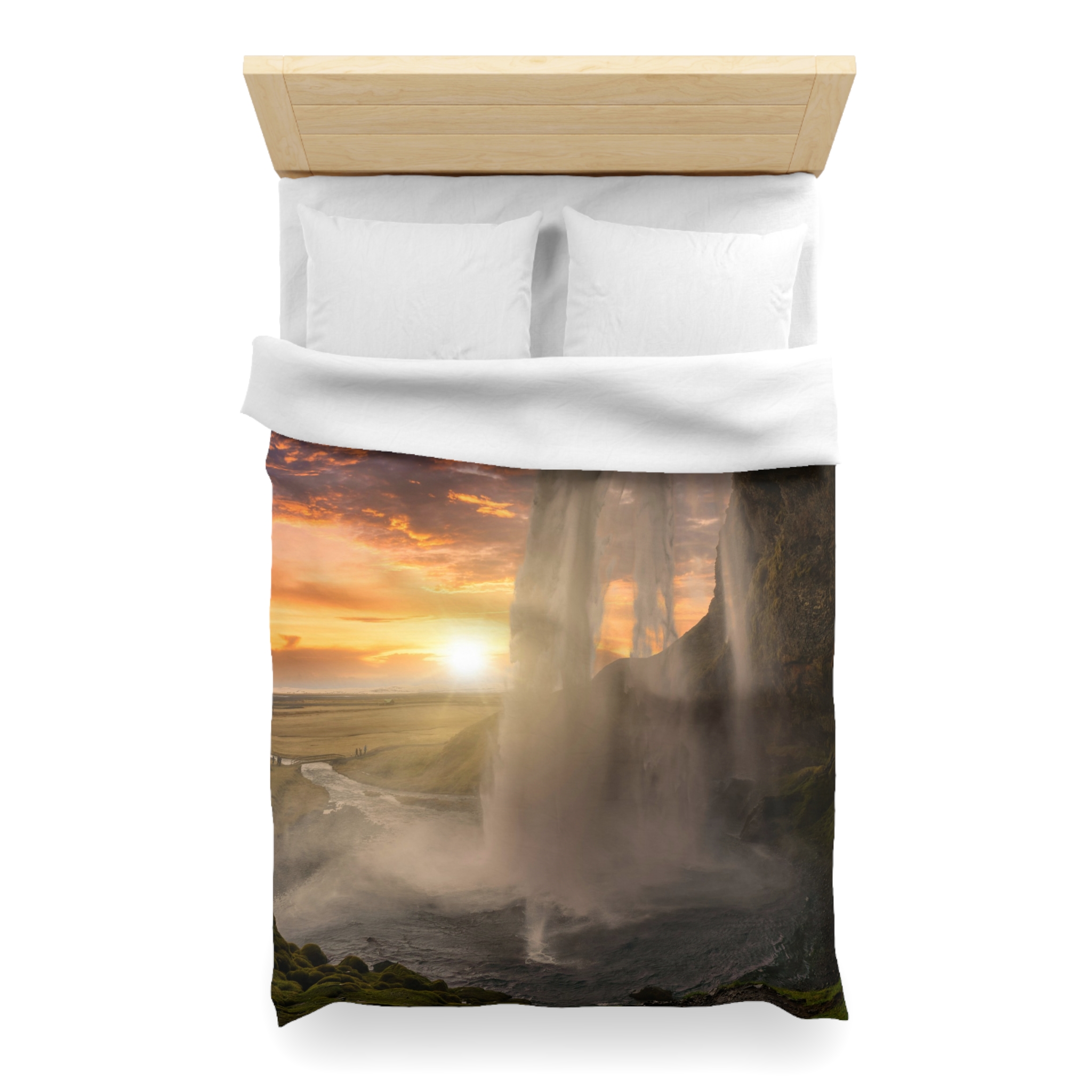 Aurora Cascade Duvet Cover - Scandinavian-Midnight Sunscape - Image 11