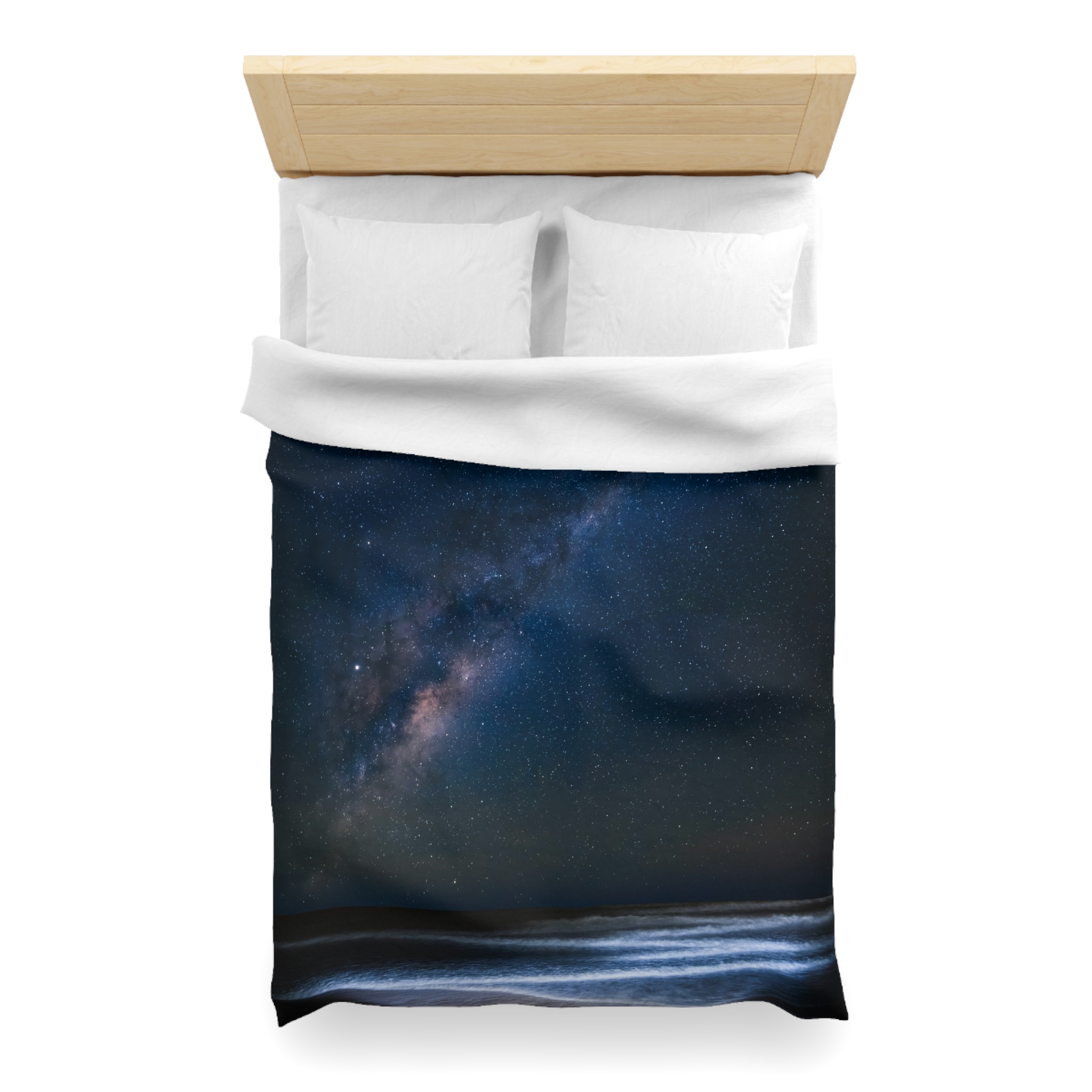 Cosmic Ocean Duvet Cover - Starry-Night Horizon Glow - Image 11