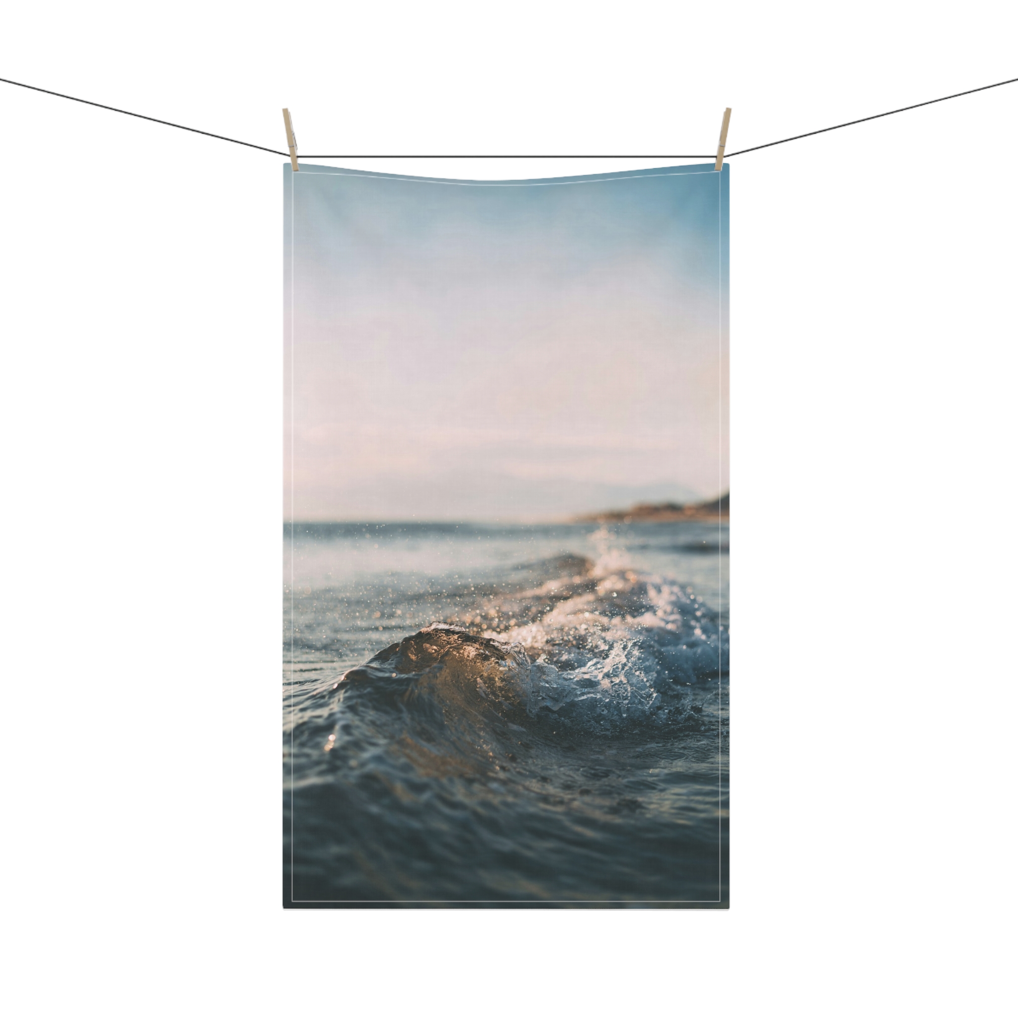 Coastal Wave Tea Towel - Scandinavian-Seaside Serenity - Image 8