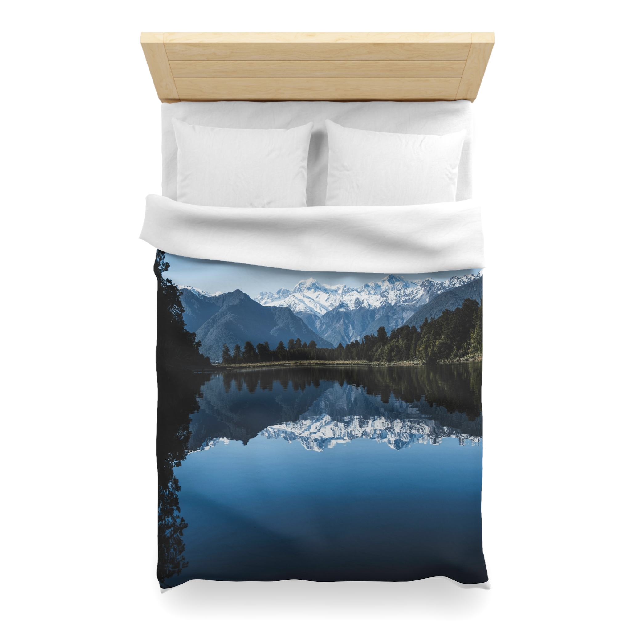 Alpine Reflection Duvet Cover - Contemporary Natural Landscape View - Image 11