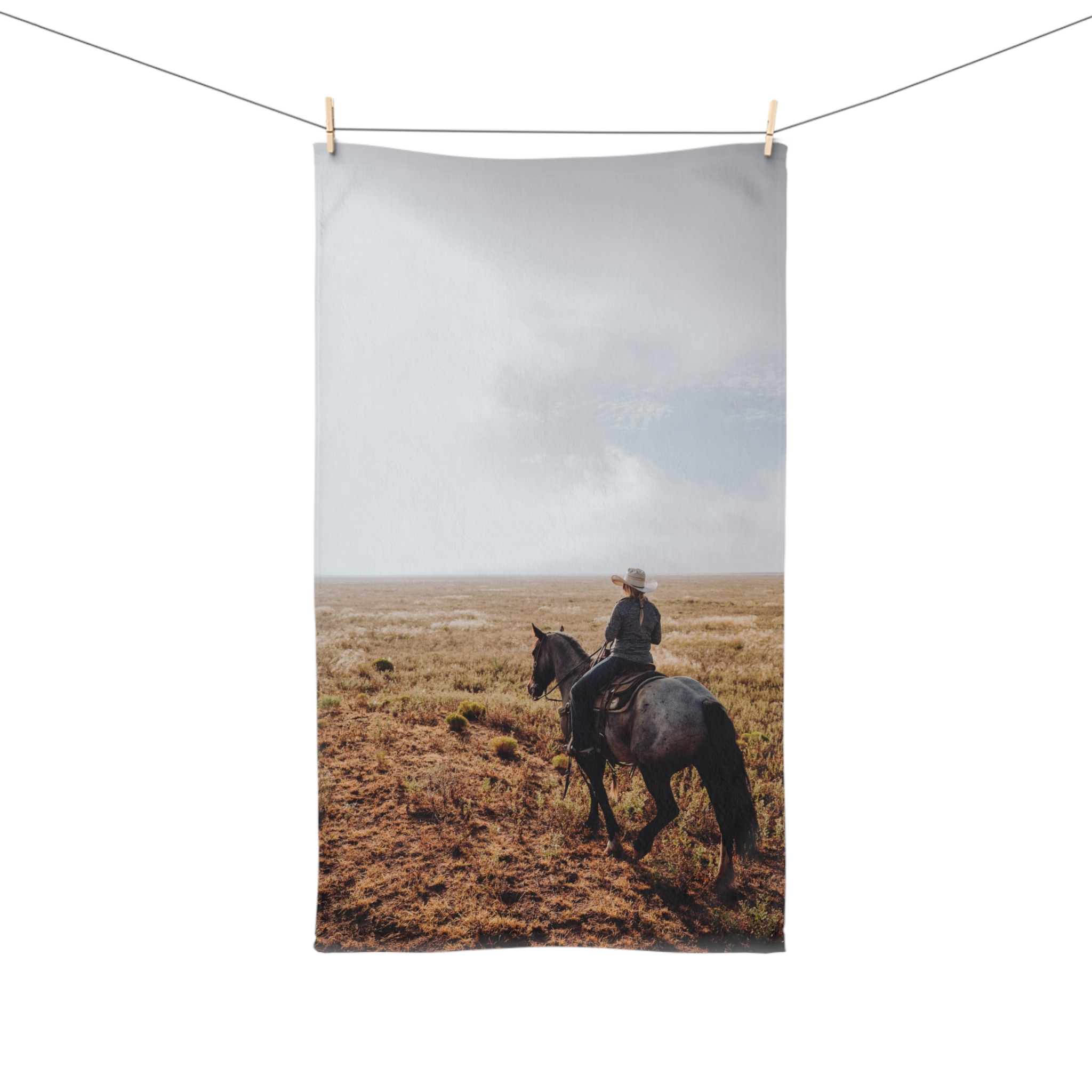 Prairie Cowboy Hand Towel - Rustic-Western Morning Light - Image 3