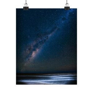 Cosmic Ocean Matte Vertical Poster - Starry-Night Horizon Glow