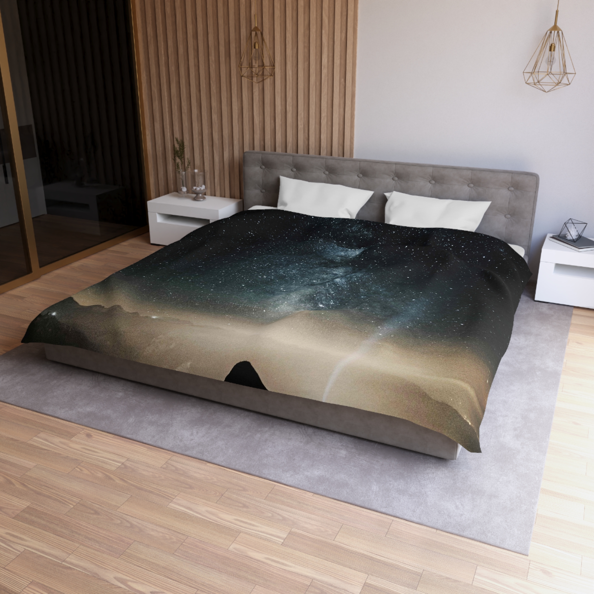 Mystic Galaxy Duvet Cover - Nocturnal-Starlight Exploration - Image 9