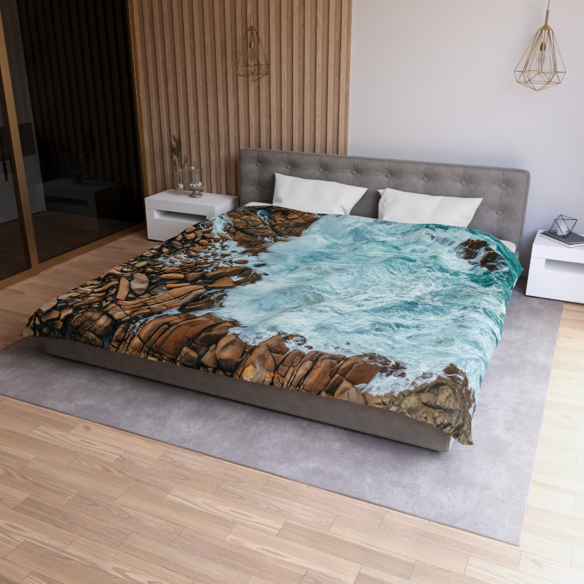 Coastal-Nautilus Duvet Cover - Scandinavian-Rustic Shoreline - Image 9