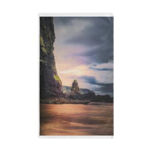 Mystic Cliff Hand Towel - Scandinavian-Modern Coastal Twilight