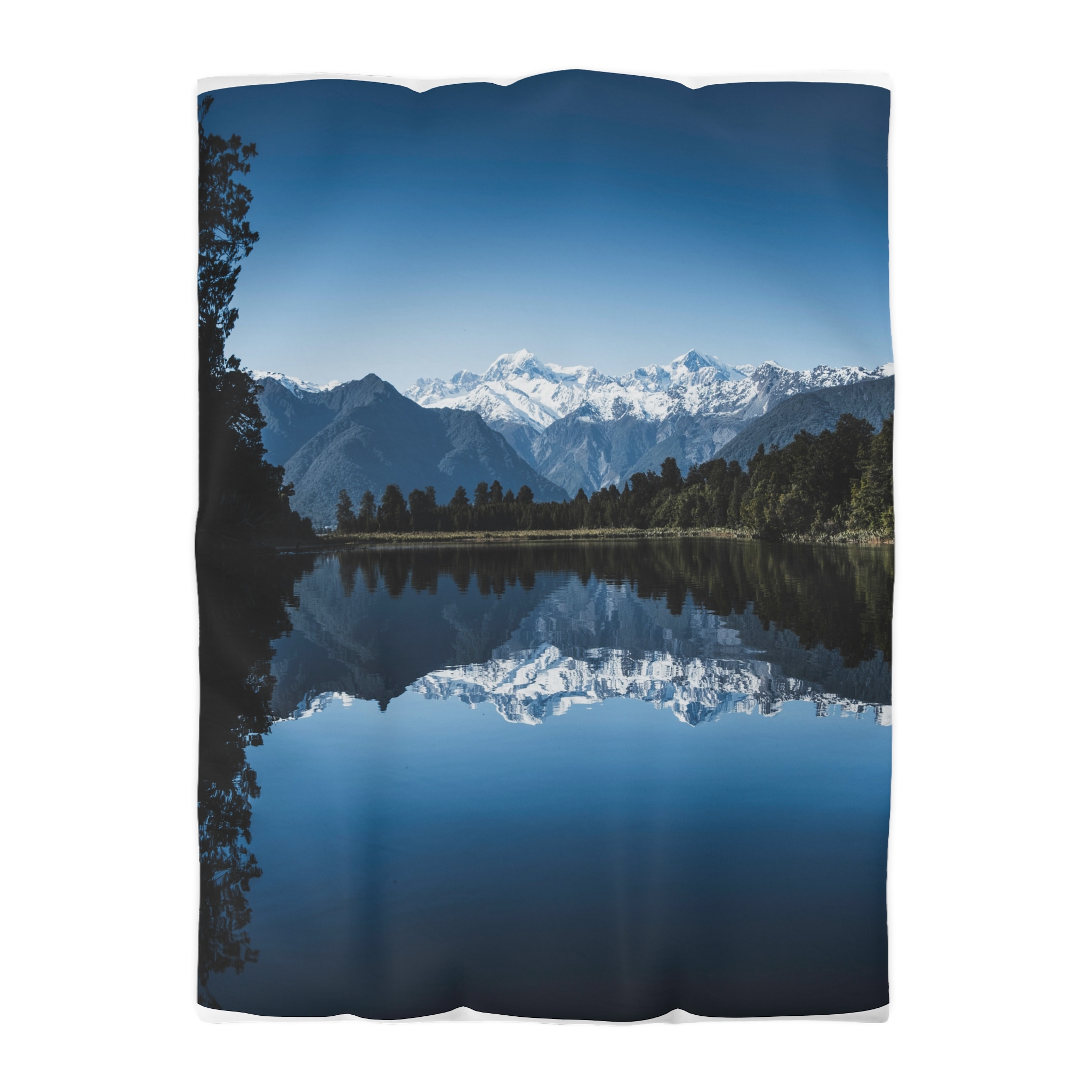 Alpine Reflection Duvet Cover - Contemporary Natural Landscape View - Image 10