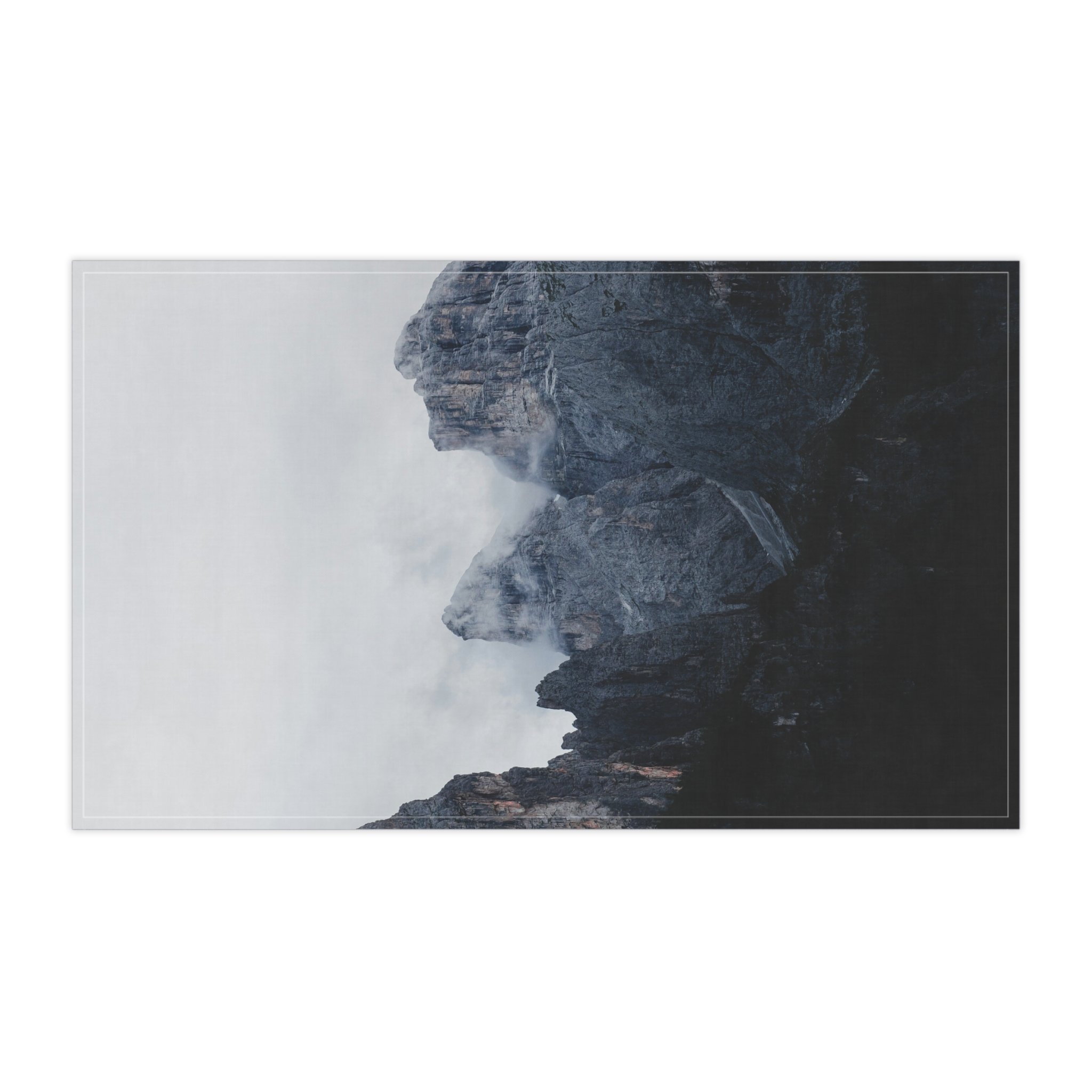 Mistbound Peaks Tea Towel - Scandinavian-Midnight Mountainscape - Image 3