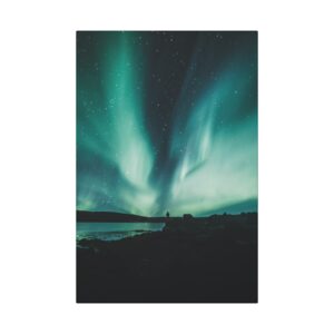 Aurora Borealis Canvas Wall Art - Ethereal-Night Skyscape