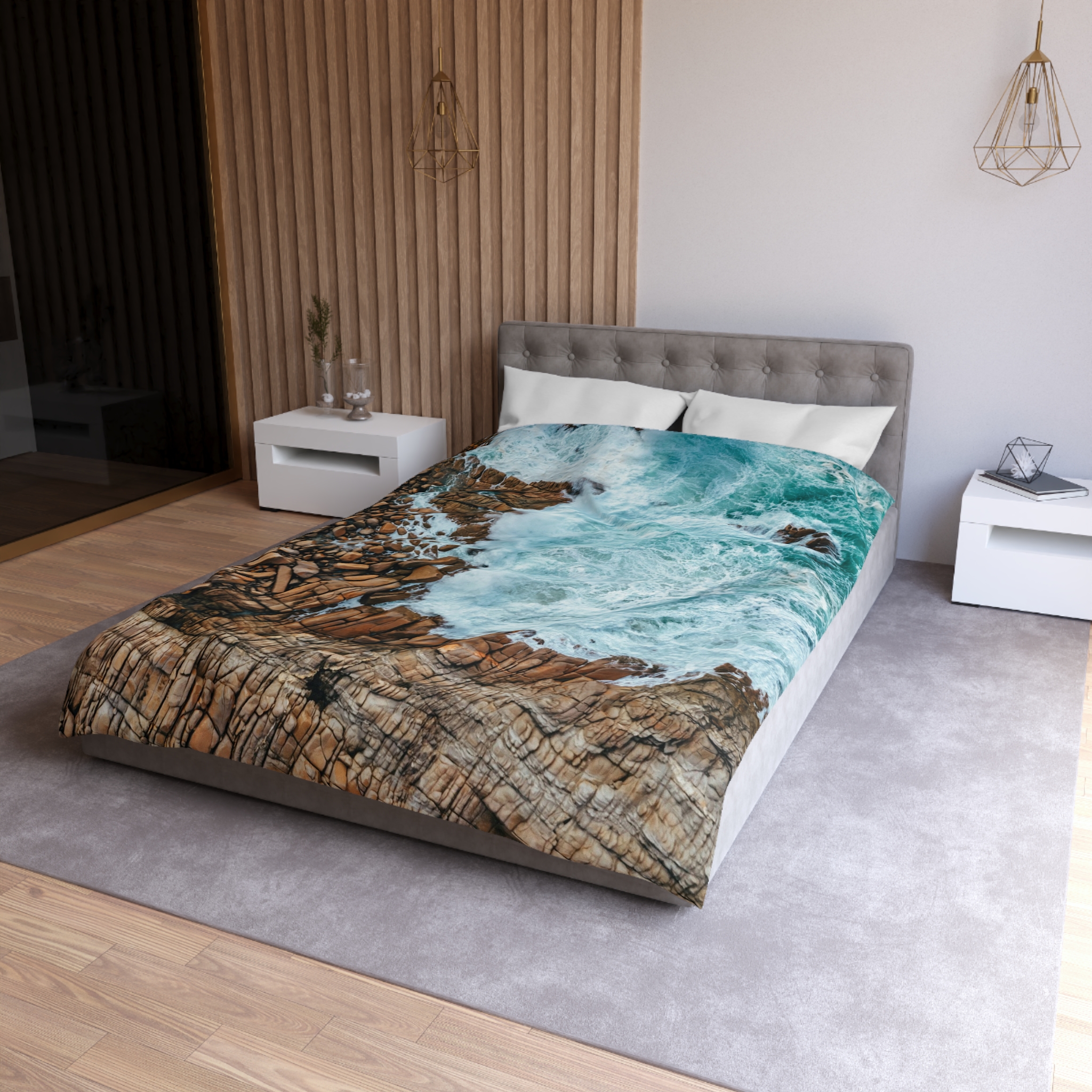 Coastal-Nautilus Duvet Cover - Scandinavian-Rustic Shoreline - Image 12