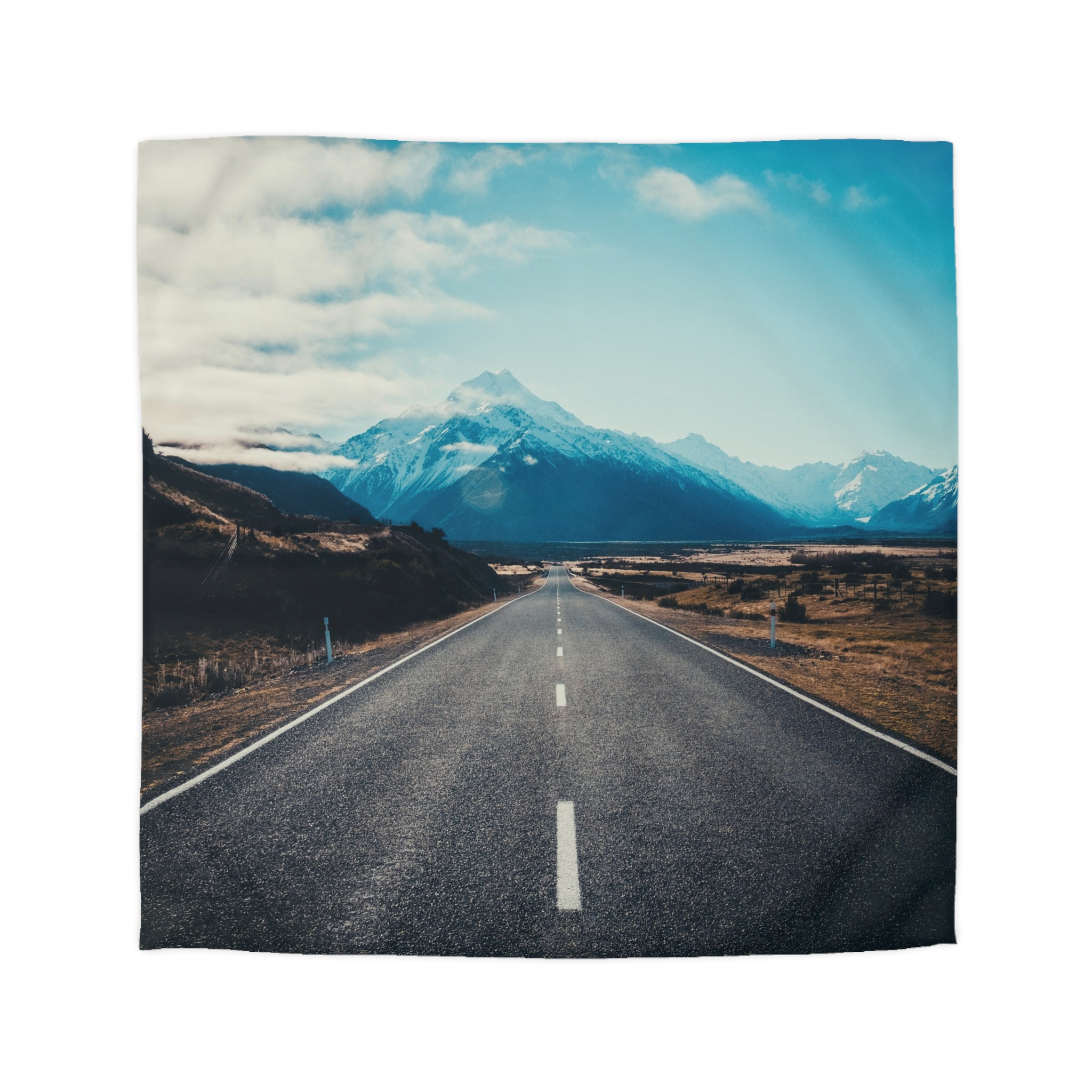 Alpine Horizon Duvet Cover - Cinematic-Mountain Roadscape - Image 4