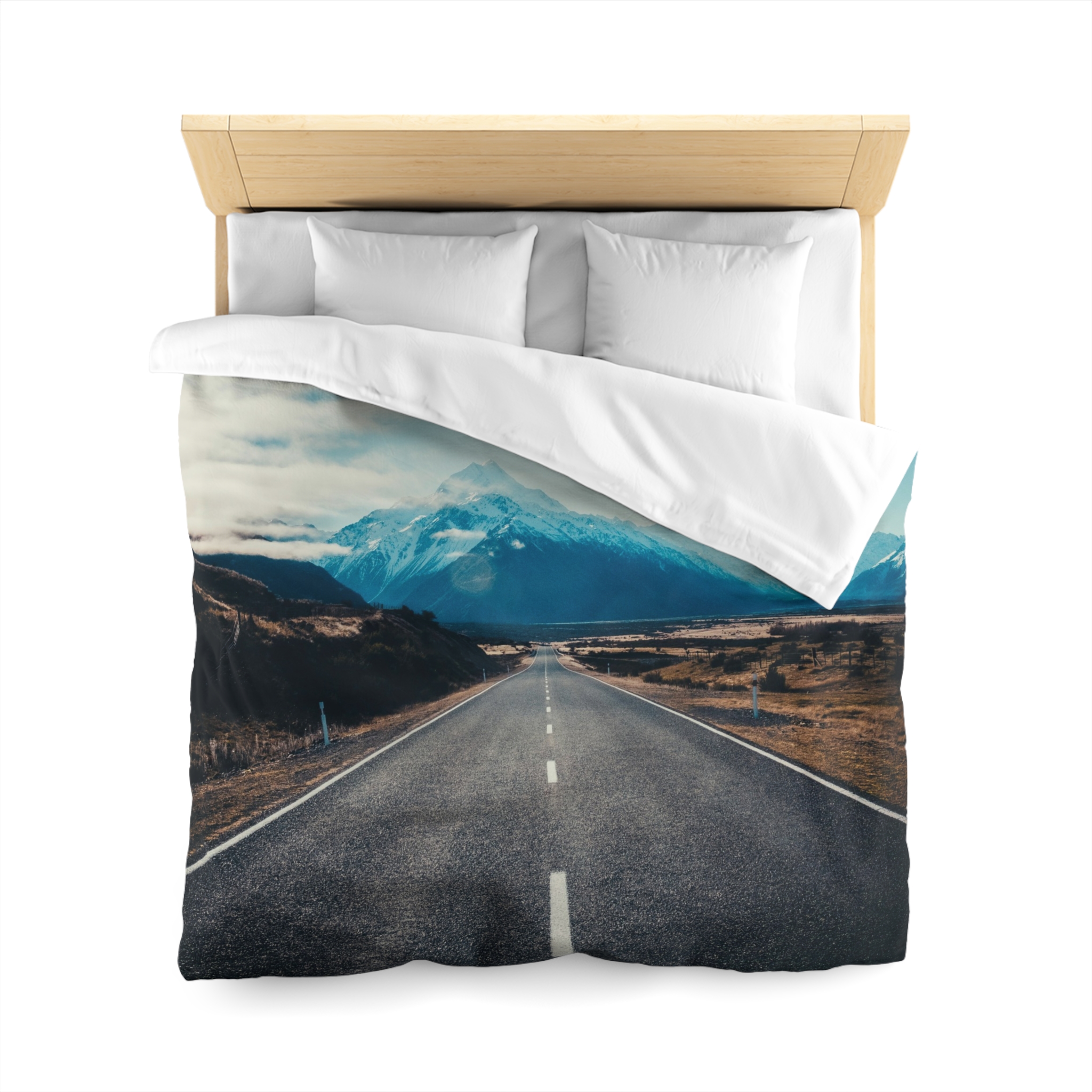 Alpine Horizon Duvet Cover - Cinematic-Vista Roadscape - Image 5