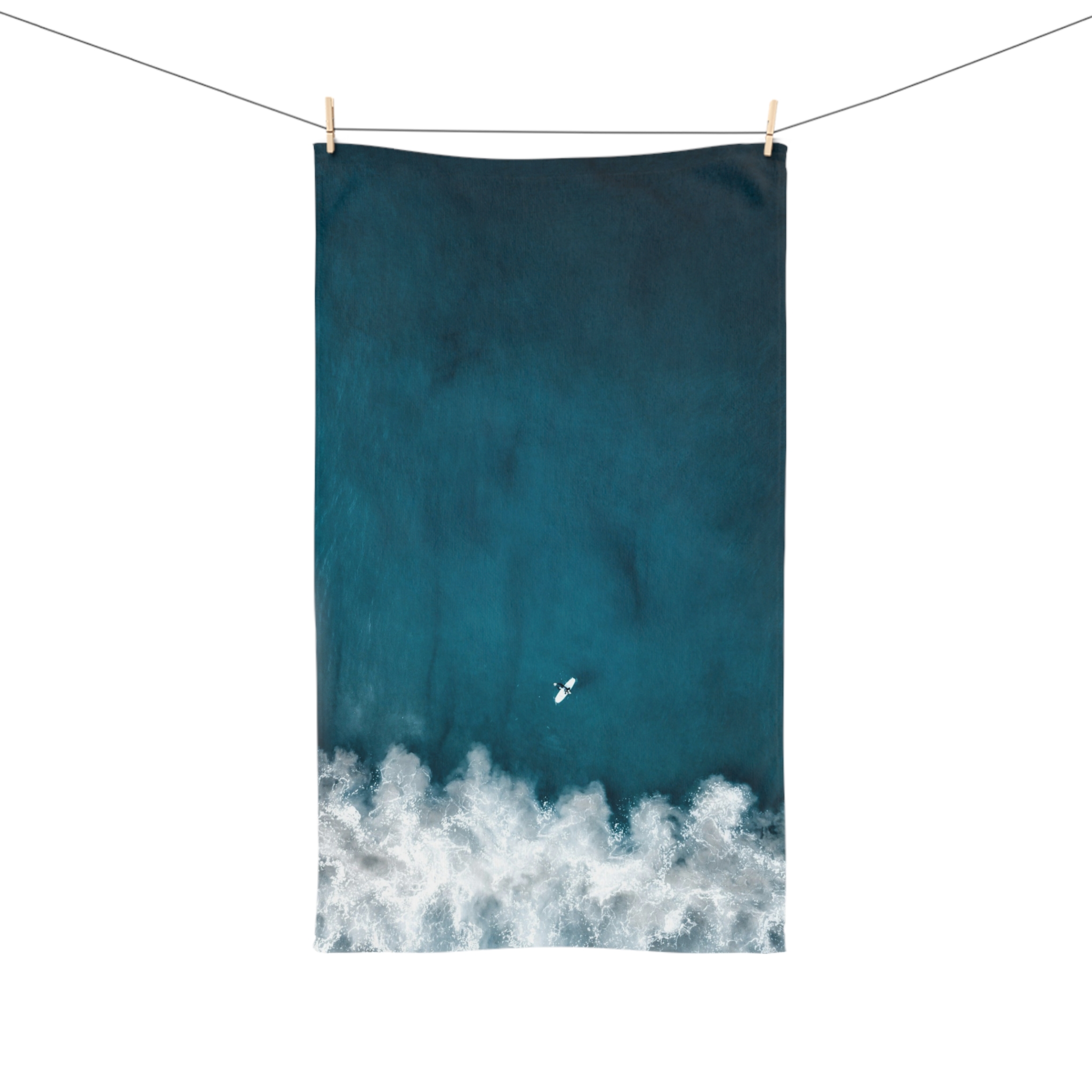 Oceanic Surfer Hand Towel - Coastal-Modern Deep Sea - Image 3
