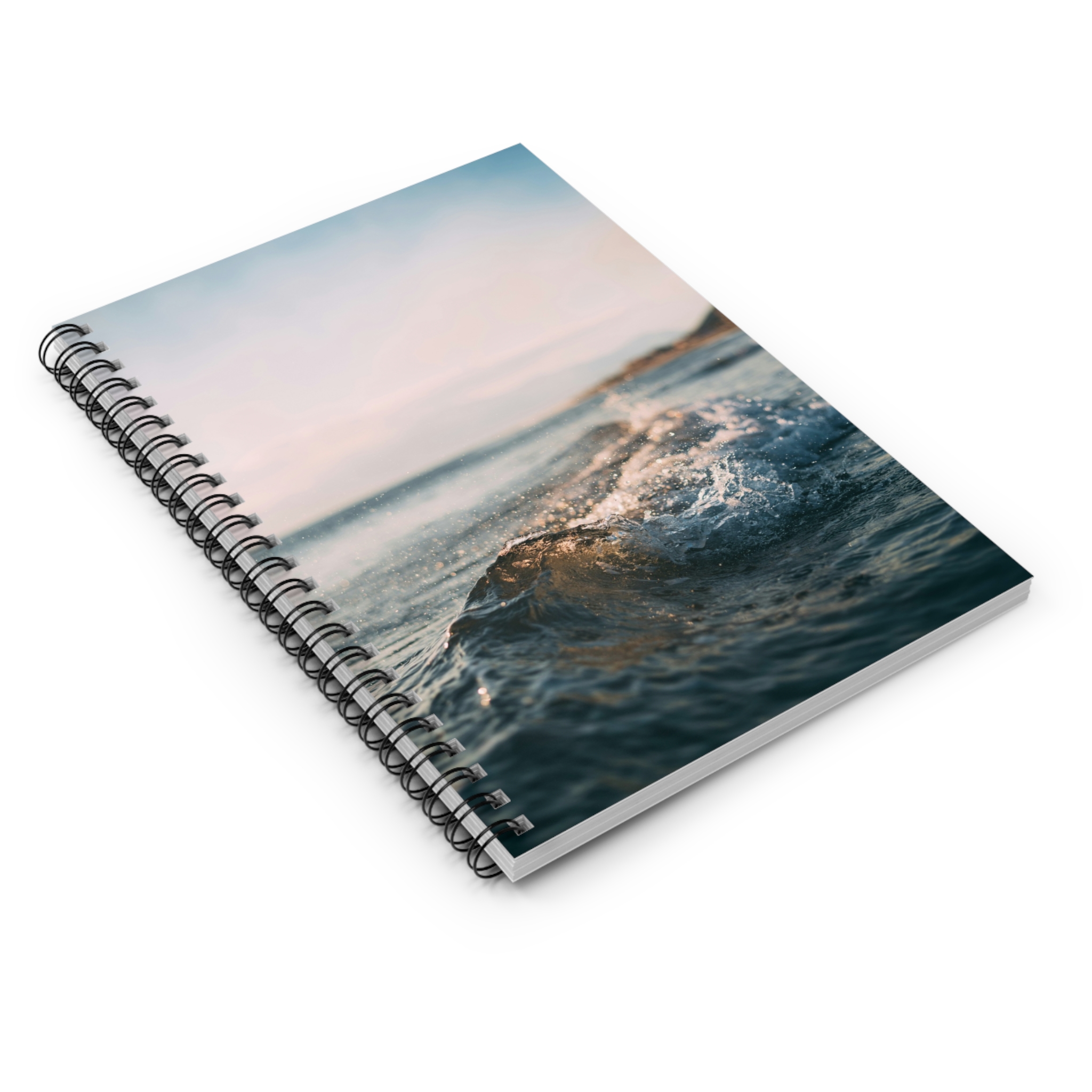 Coastal Wave Spiral Notebook - Scandinavian-Seaside Serenity - Image 3