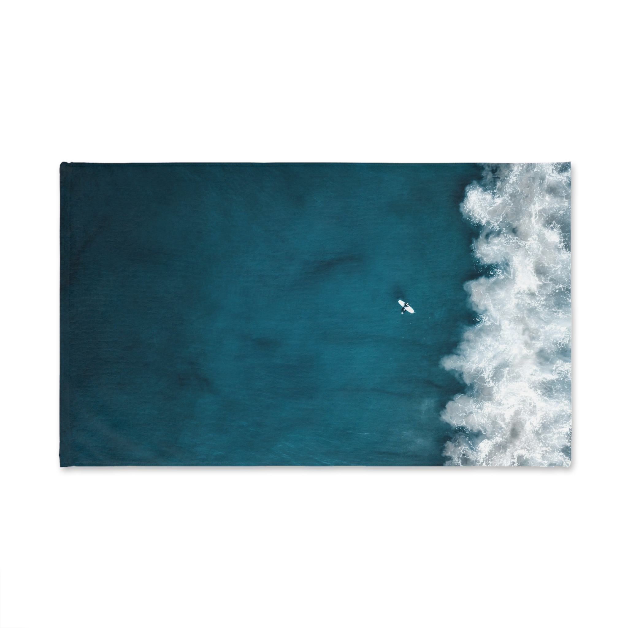 Oceanic Surfer Hand Towel - Coastal-Modern Deep Sea - Image 2
