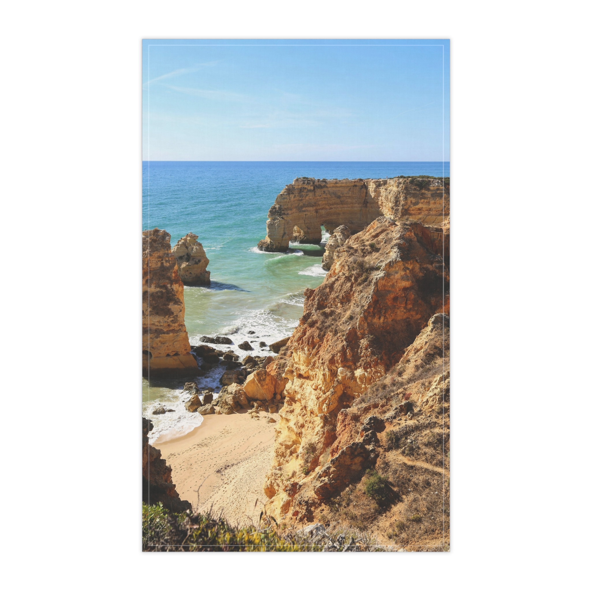 Sunlit Coastline Tea Towel - Mediterranean-Terra Firma Vibe - Image 2