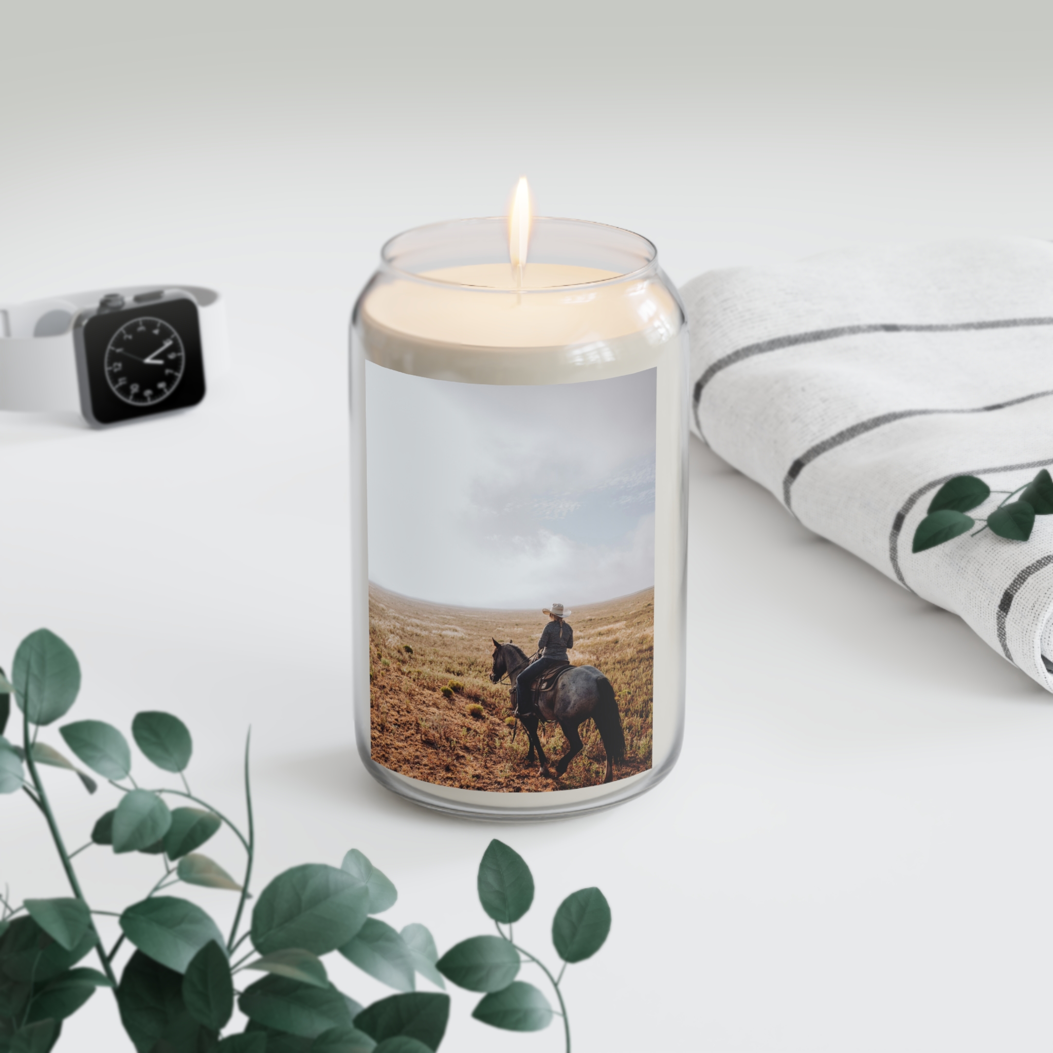 Prairie Cowboy Scented Candle, 13.75oz - Rustic-Western Morning Light - Image 4