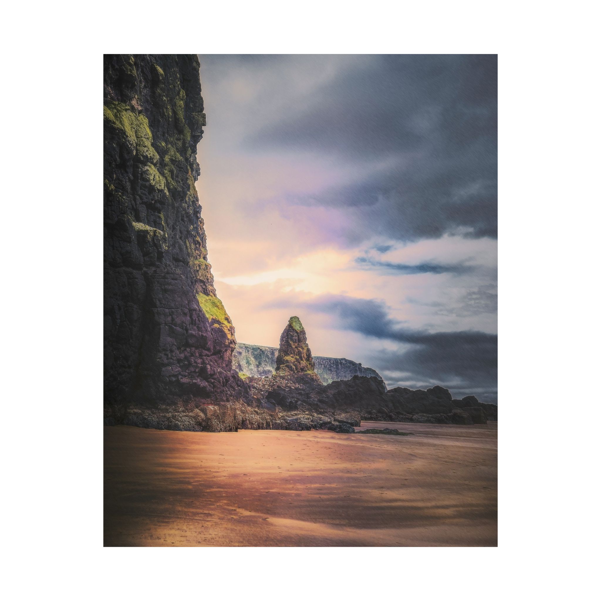 Mystic Cliff Matte Vertical Poster - Scandinavian-Modern Coastal Twilight - Image 14