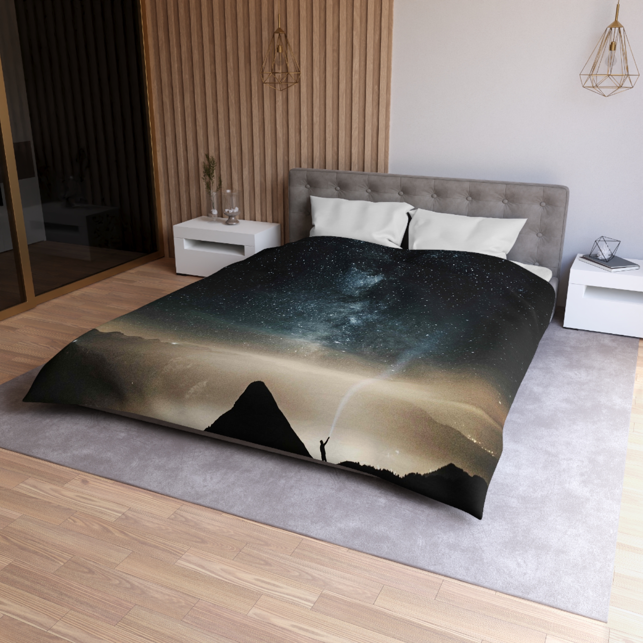 Mystic Galaxy Duvet Cover - Nocturnal-Starlight Exploration - Image 6