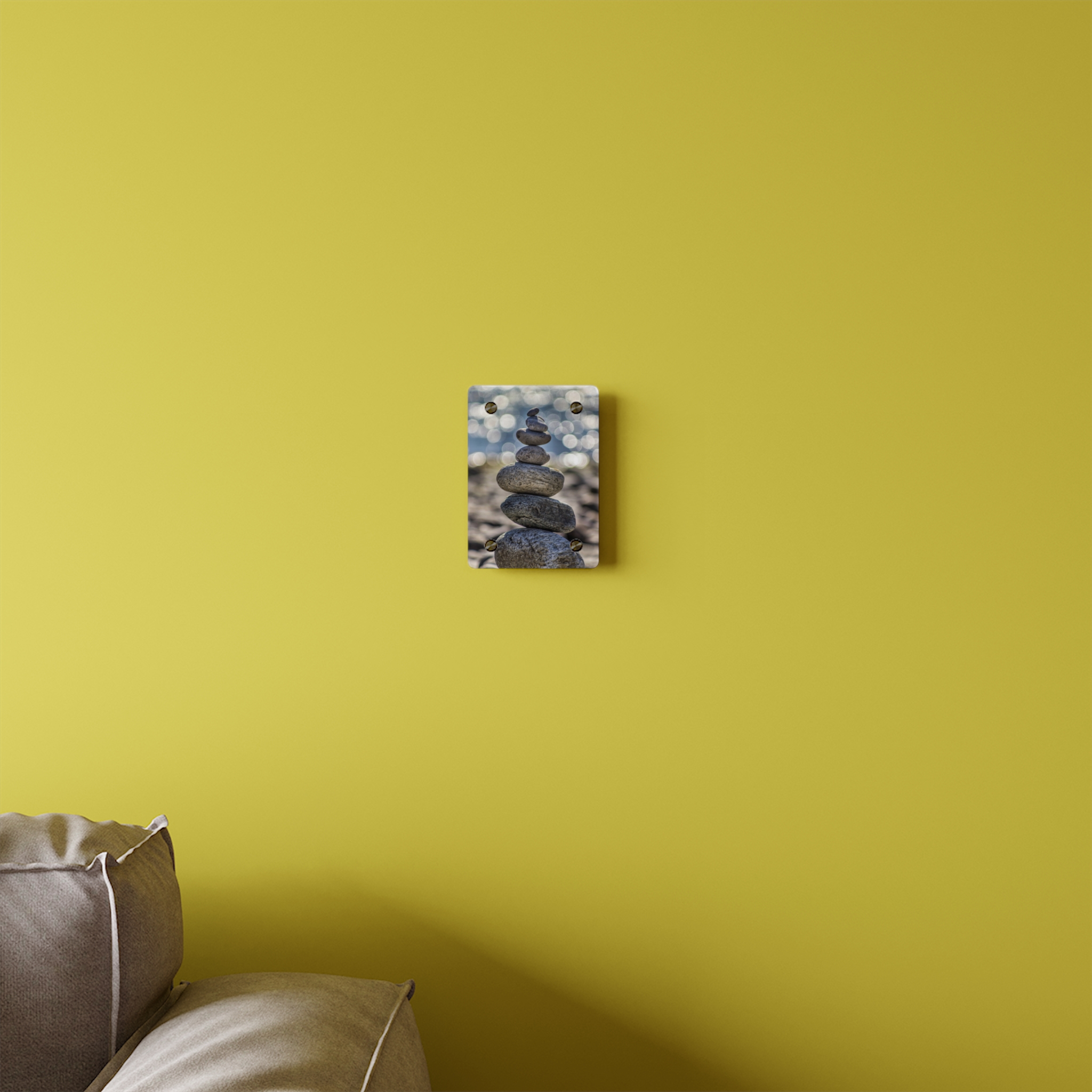 Zen Boulder Acrylic Wall Art - Modern-Coastal Light Bokeh - Image 4