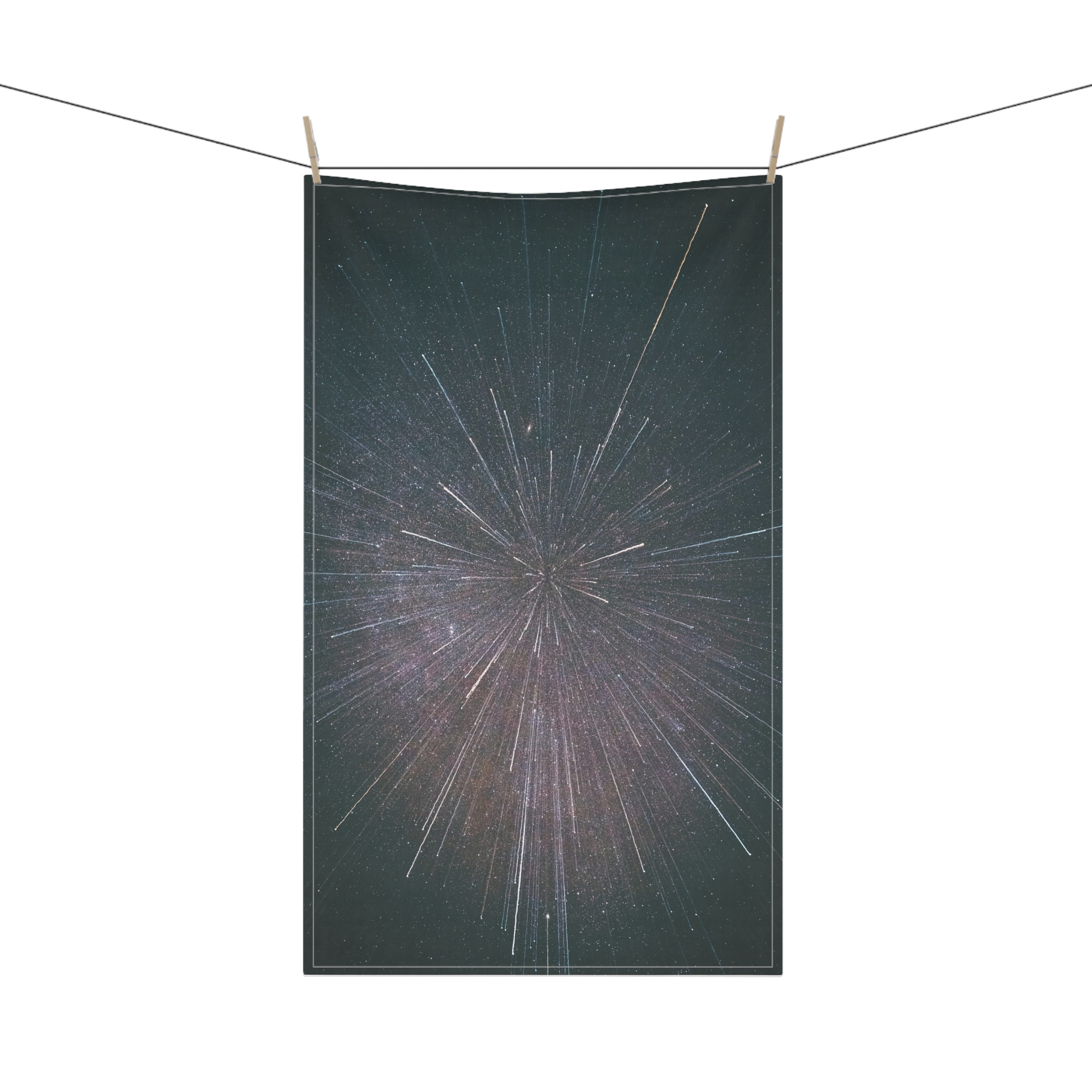 Nebula Burst Tea Towel - Cosmic-Glitch Star Field - Image 8