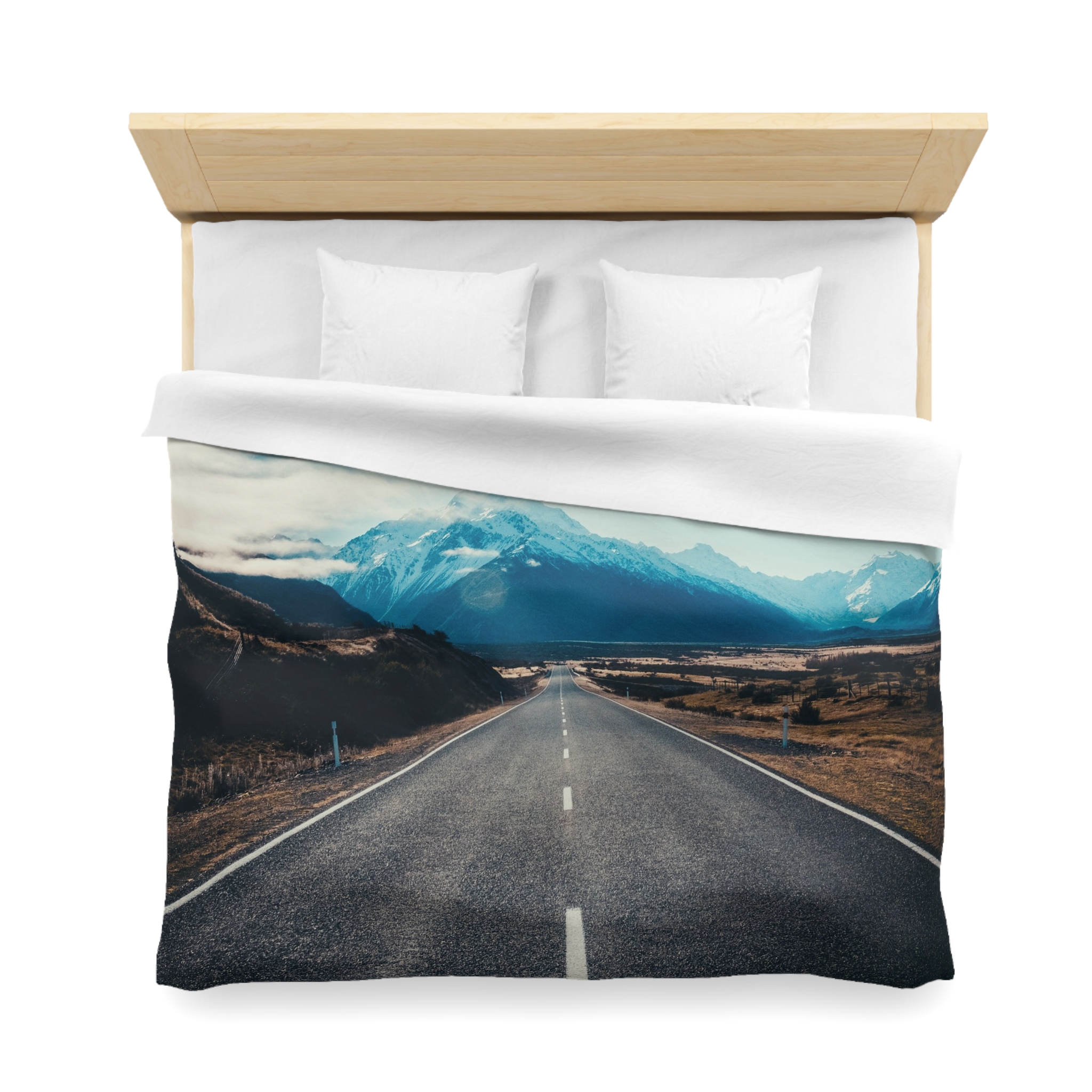 Alpine Horizon Duvet Cover - Cinematic-Mountain Roadscape - Image 8