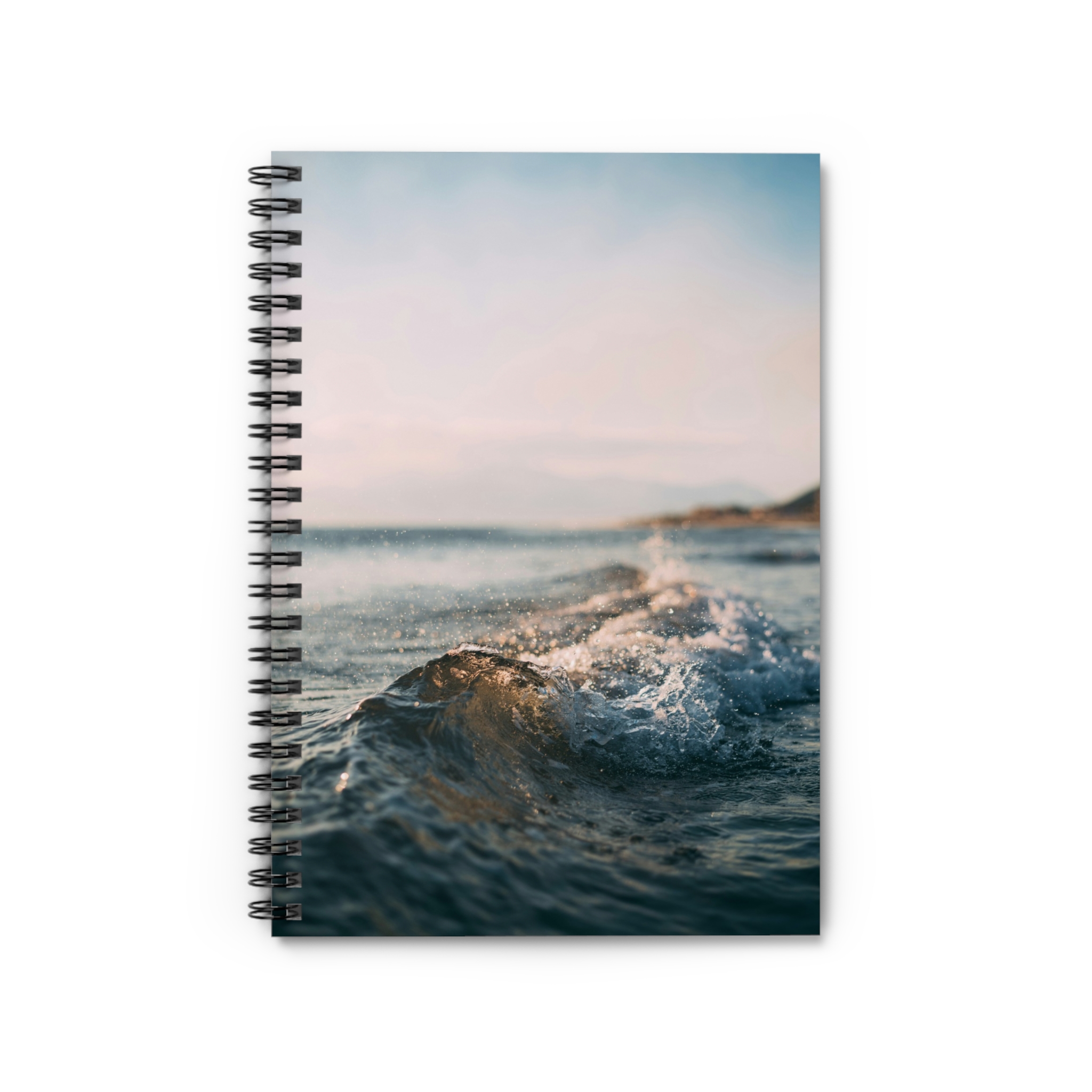 Coastal Wave Spiral Notebook - Scandinavian-Seaside Serenity