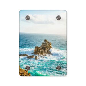 Coastal Waverock Acrylic Wall Art - Scandinavian Aqua Oceanfront