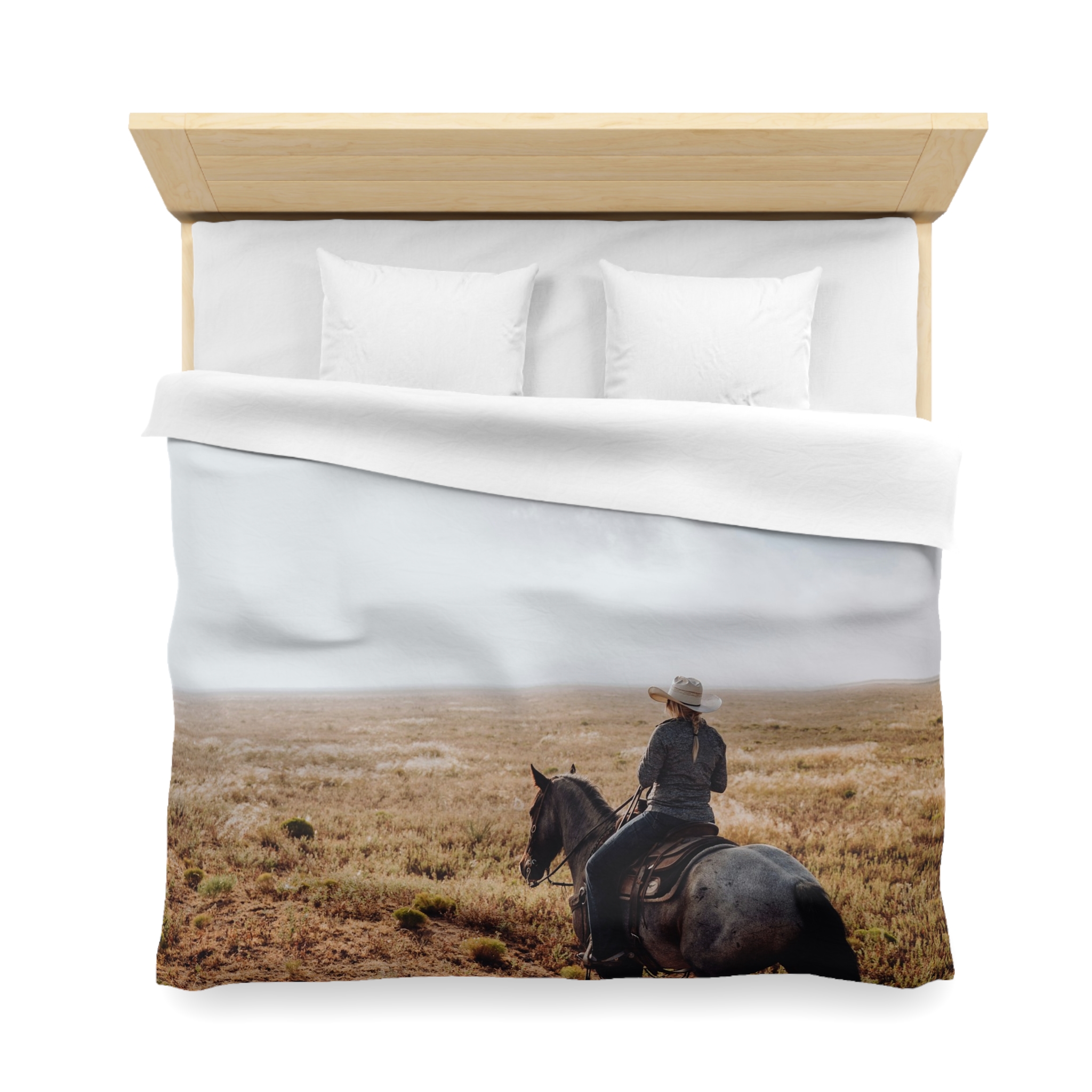 Prairie Cowboy Duvet Cover - Rustic-Western Morning Light - Image 8