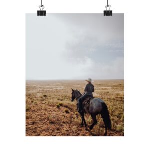Prairie Cowboy Matte Vertical Poster - Rustic-Western Morning Light