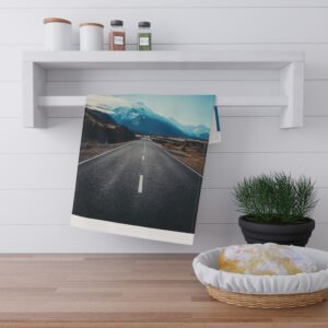 Alpine Horizon Tea Towel - Cinematic-Mountain Roadscape