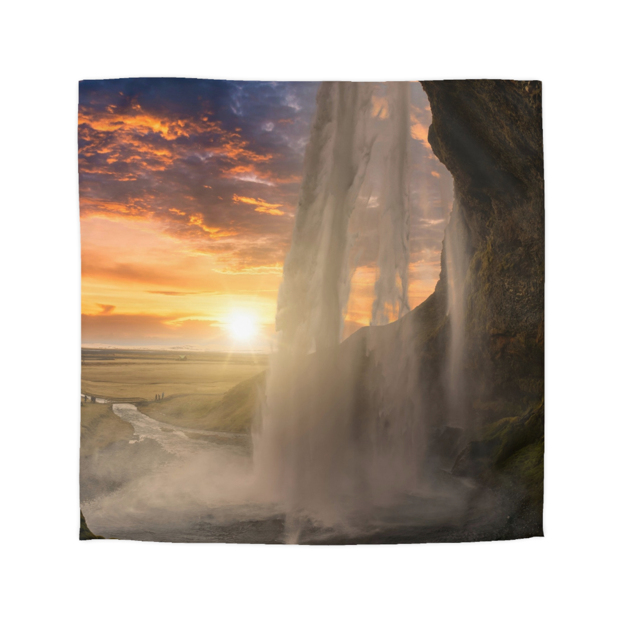 Aurora Cascade Duvet Cover - Scandinavian-Midnight Sunscape - Image 4