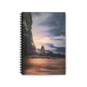 Mystic Cliff Spiral Notebook - Scandinavian-Modern Coastal Twilight