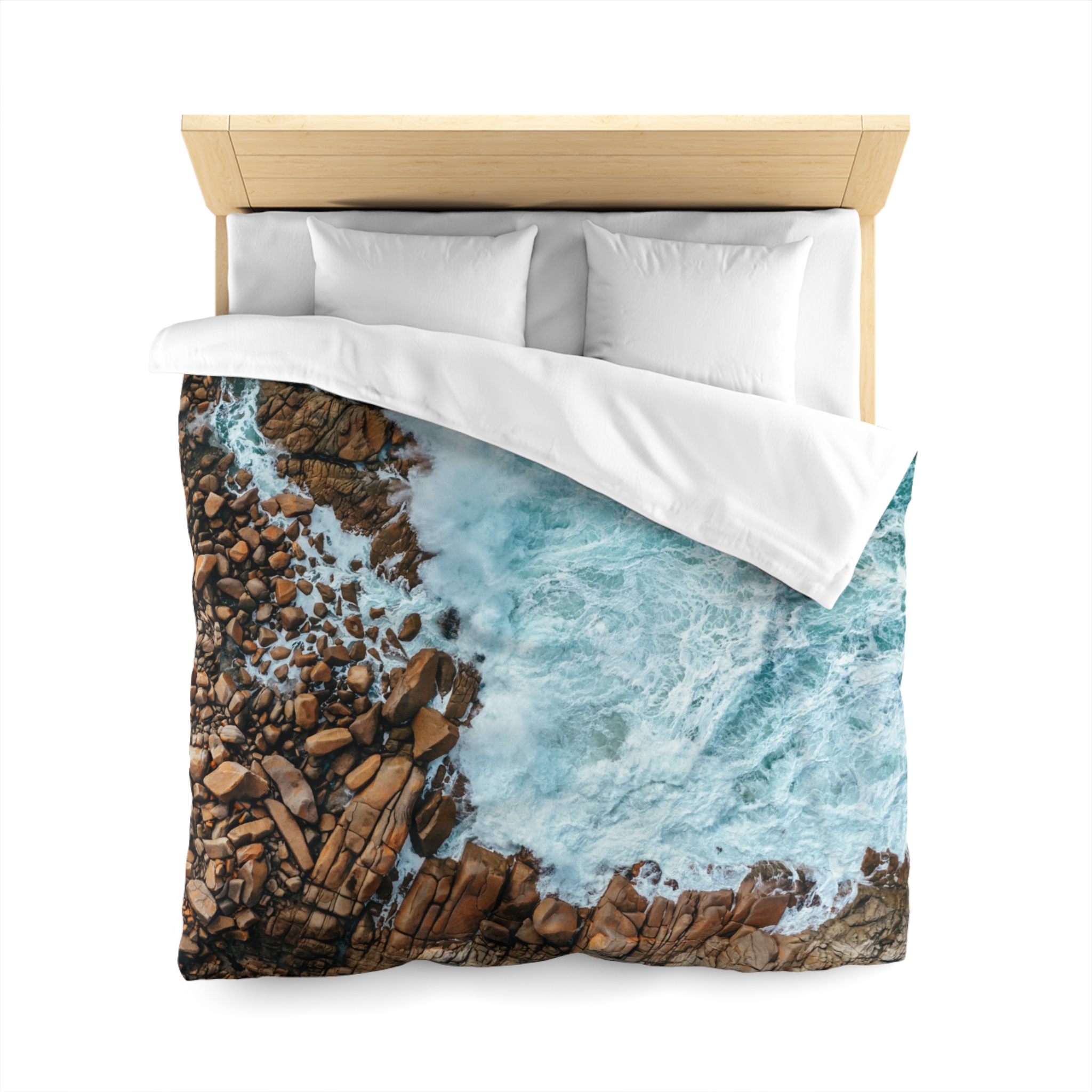 Coastal-Nautilus Duvet Cover - Scandinavian-Rustic Shoreline - Image 5