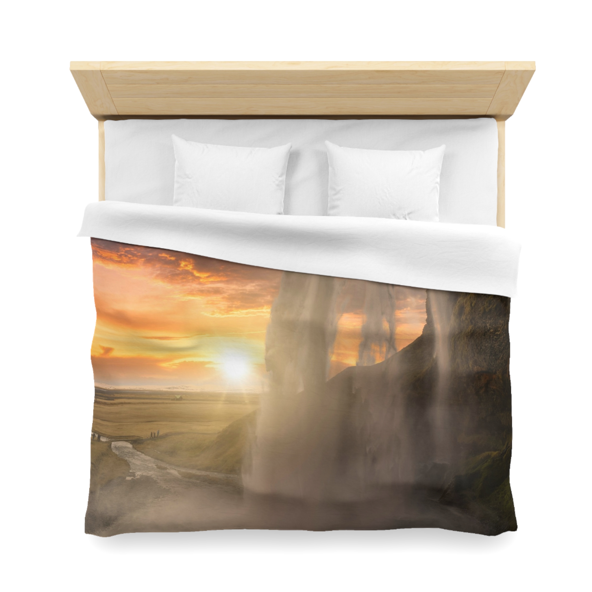 Aurora Cascade Duvet Cover - Scandinavian-Midnight Sunscape - Image 8