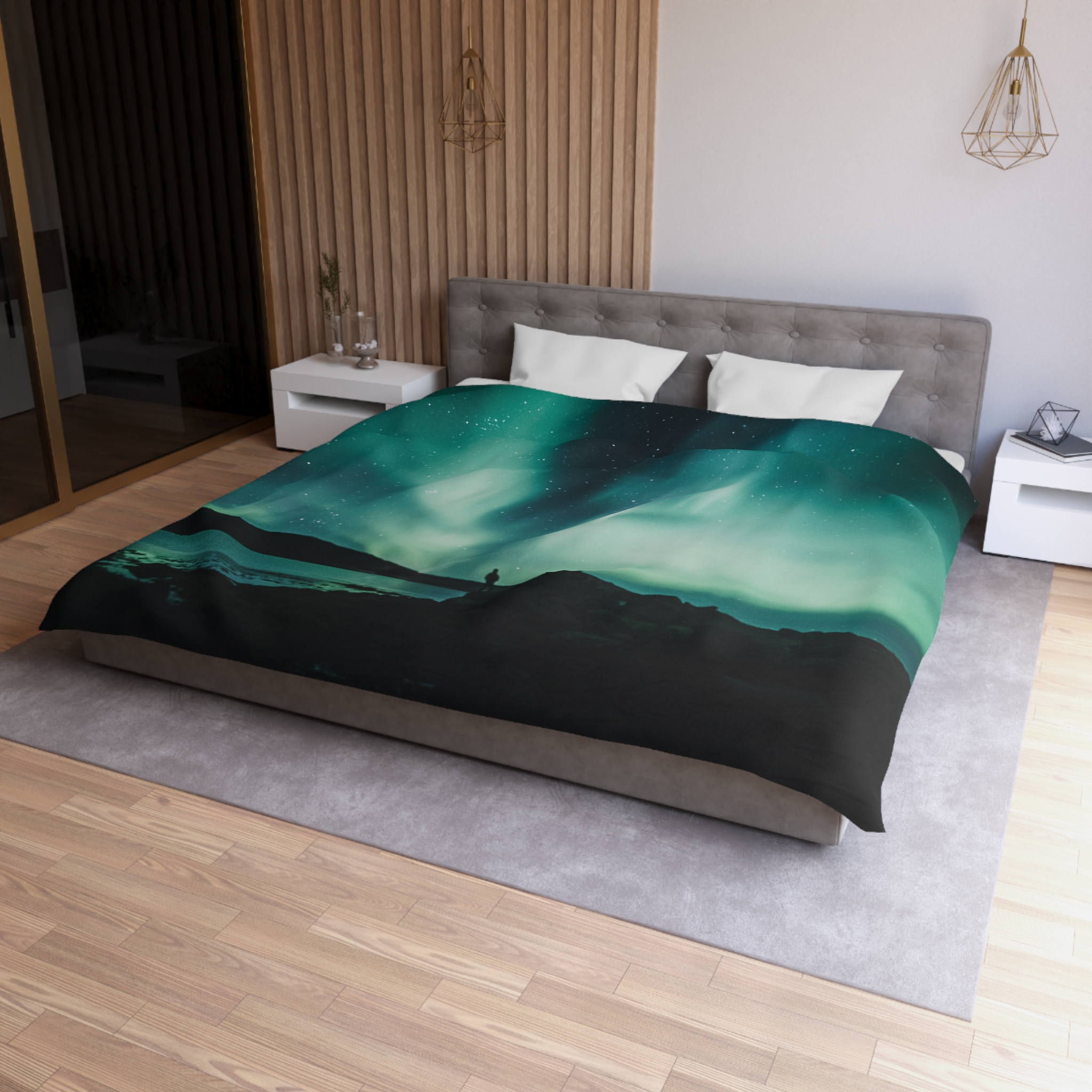 Aurora Borealis Duvet Cover - Ethereal-Night Skyscape - Image 9