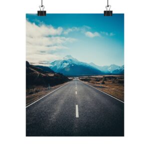 Alpine Horizon Matte Vertical Poster - Cinematic-Vista Roadscape