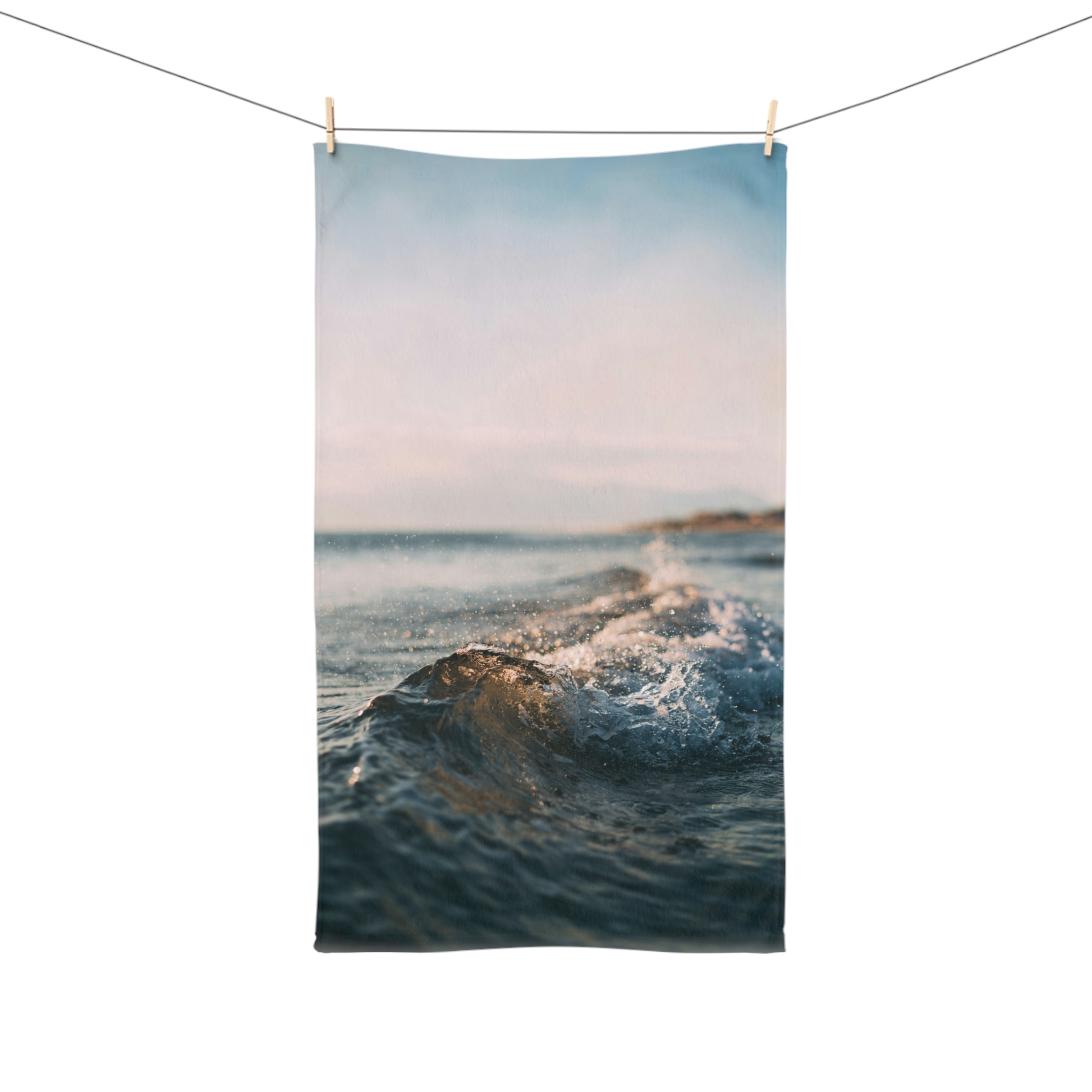 Coastal Wave Hand Towel - Scandinavian-Seaside Serenity - Image 3
