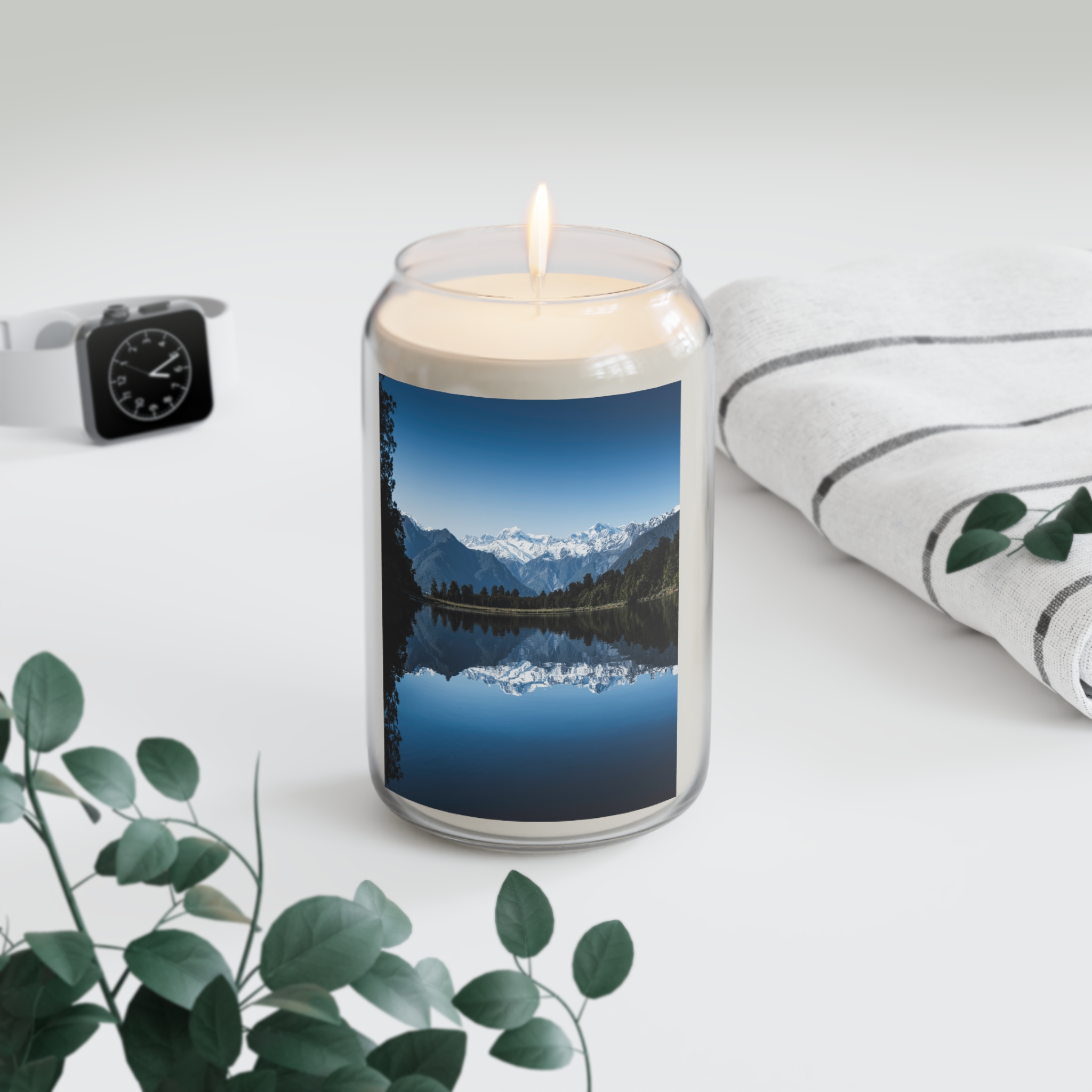 Alpine Reflection Scented Candle, 13.75oz - Contemporary Natural Landscape View - Image 12