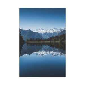 Alpine Reflection Canvas Wall Art - Contemporary Natural Landscape View
