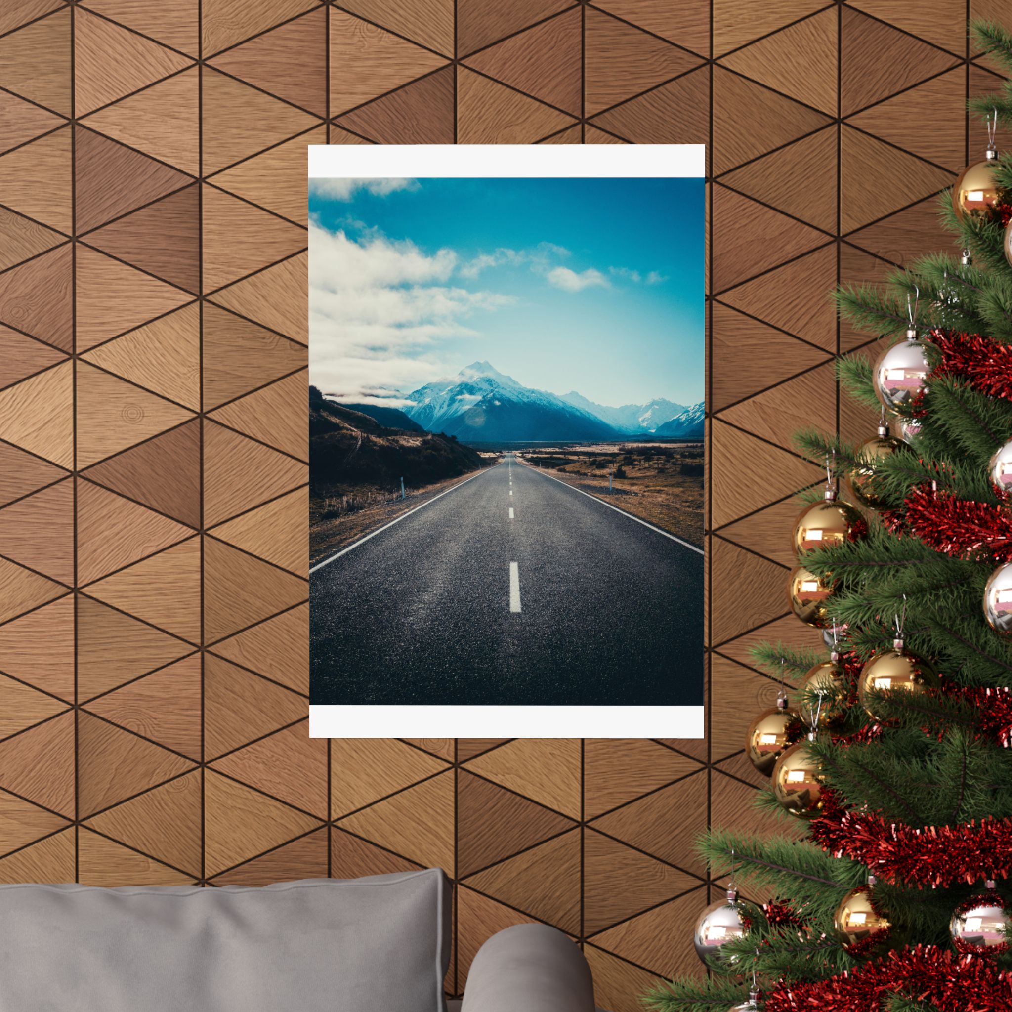 Alpine Horizon Matte Vertical Poster - Cinematic-Mountain Roadscape - Image 24