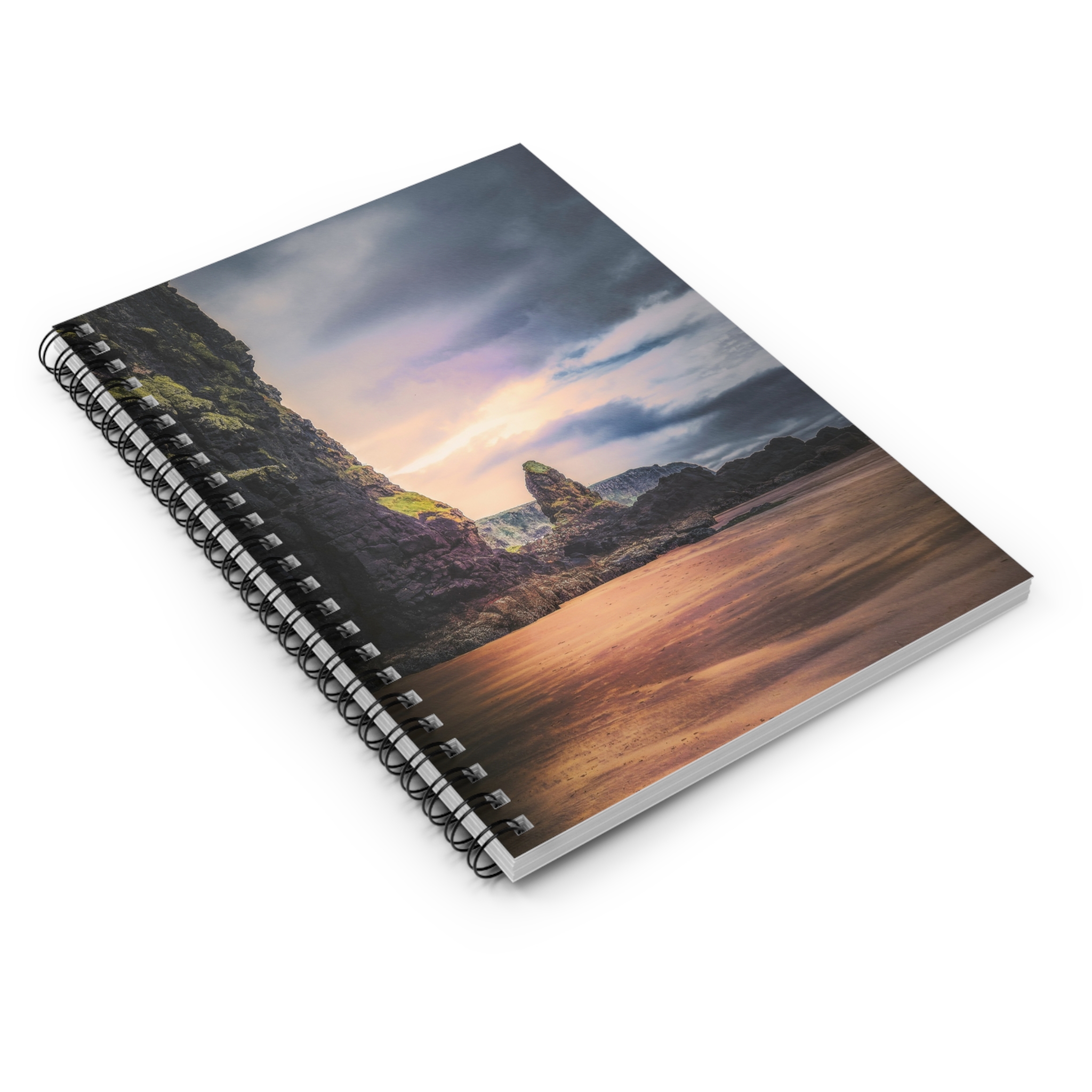 Mystic Cliff Spiral Notebook - Scandinavian-Modern Coastal Twilight - Image 3