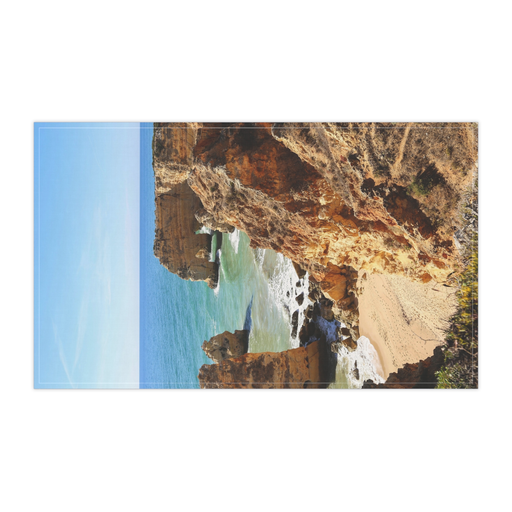 Sunlit Coastline Tea Towel - Mediterranean-Terra Firma Vibe - Image 3