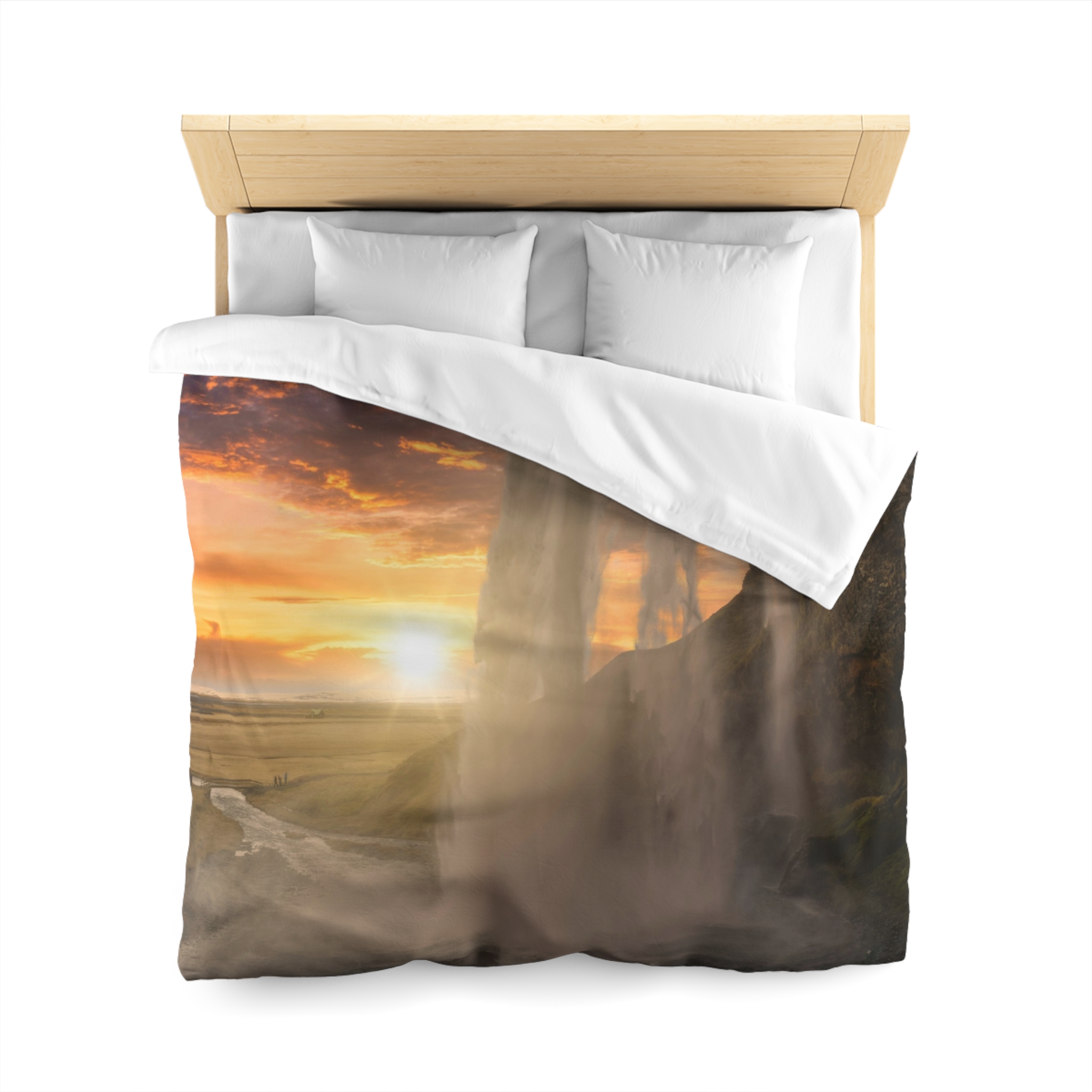 Aurora Cascade Duvet Cover - Scandinavian-Midnight Sunscape - Image 5