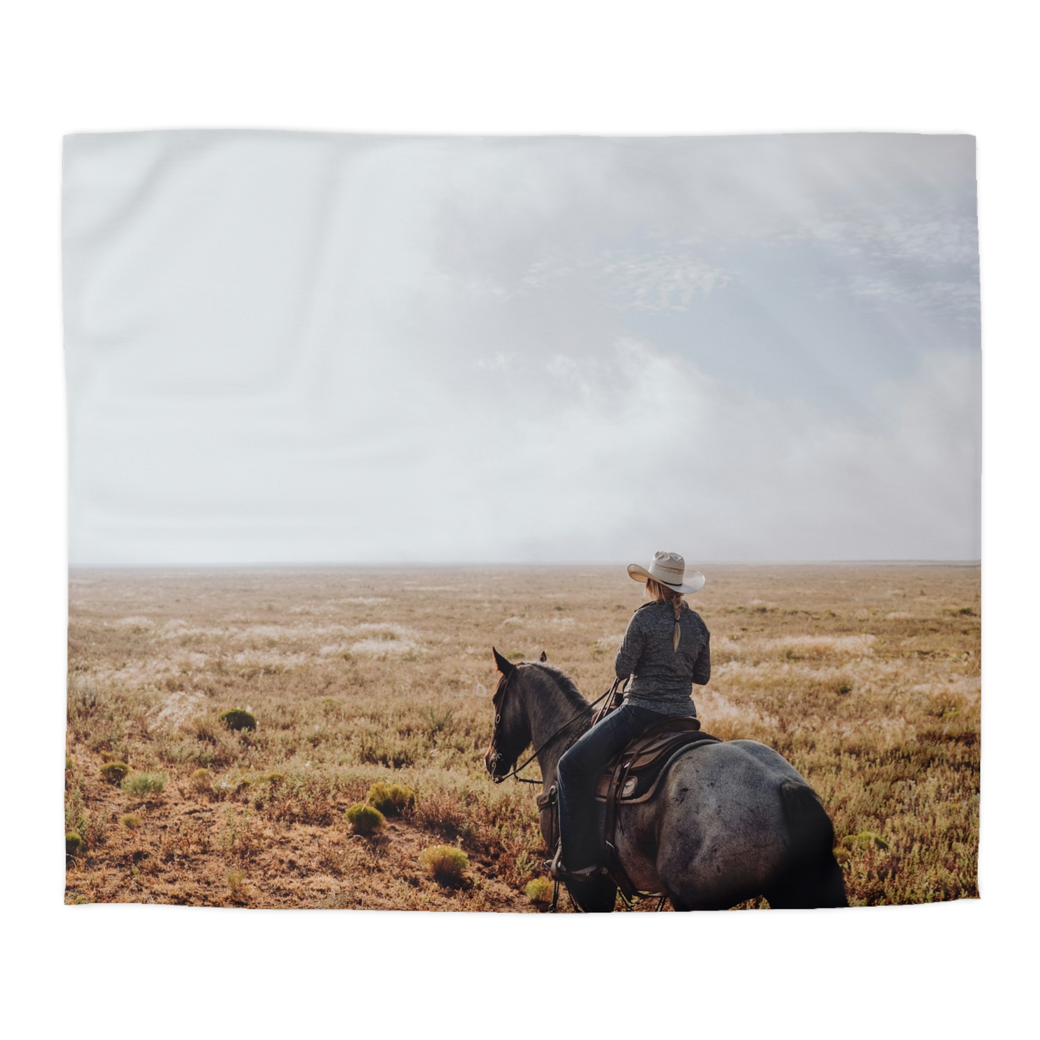 Prairie Cowboy Duvet Cover - Rustic-Western Morning Light - Image 7