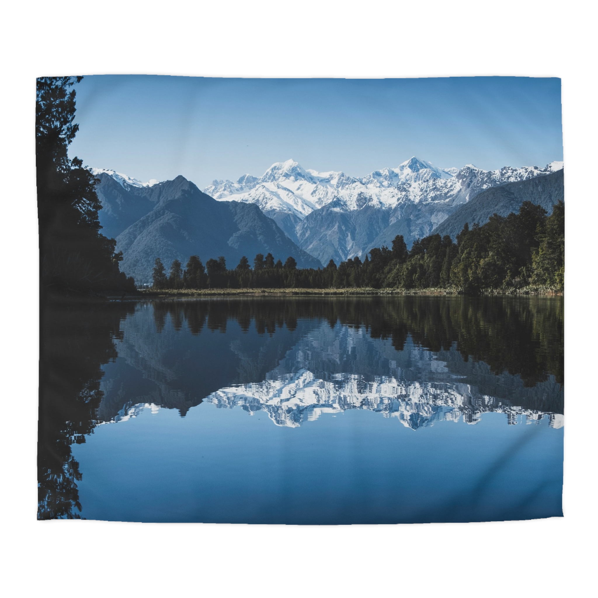 Alpine Reflection Duvet Cover - Contemporary Natural Landscape View - Image 7